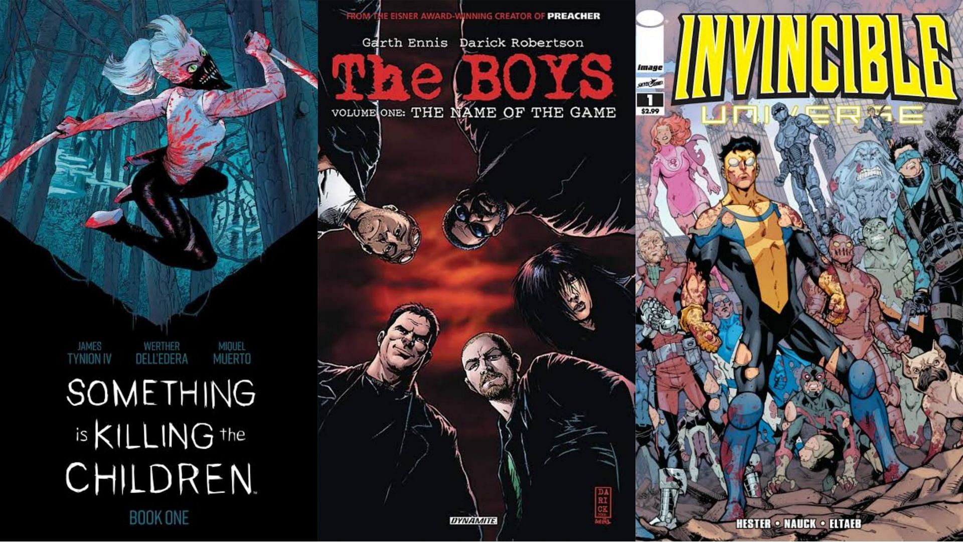 Something is Killing the Children, The Boys and Invincible (Image via Boom! Studios, Wildstorm Comics and Image Comics)