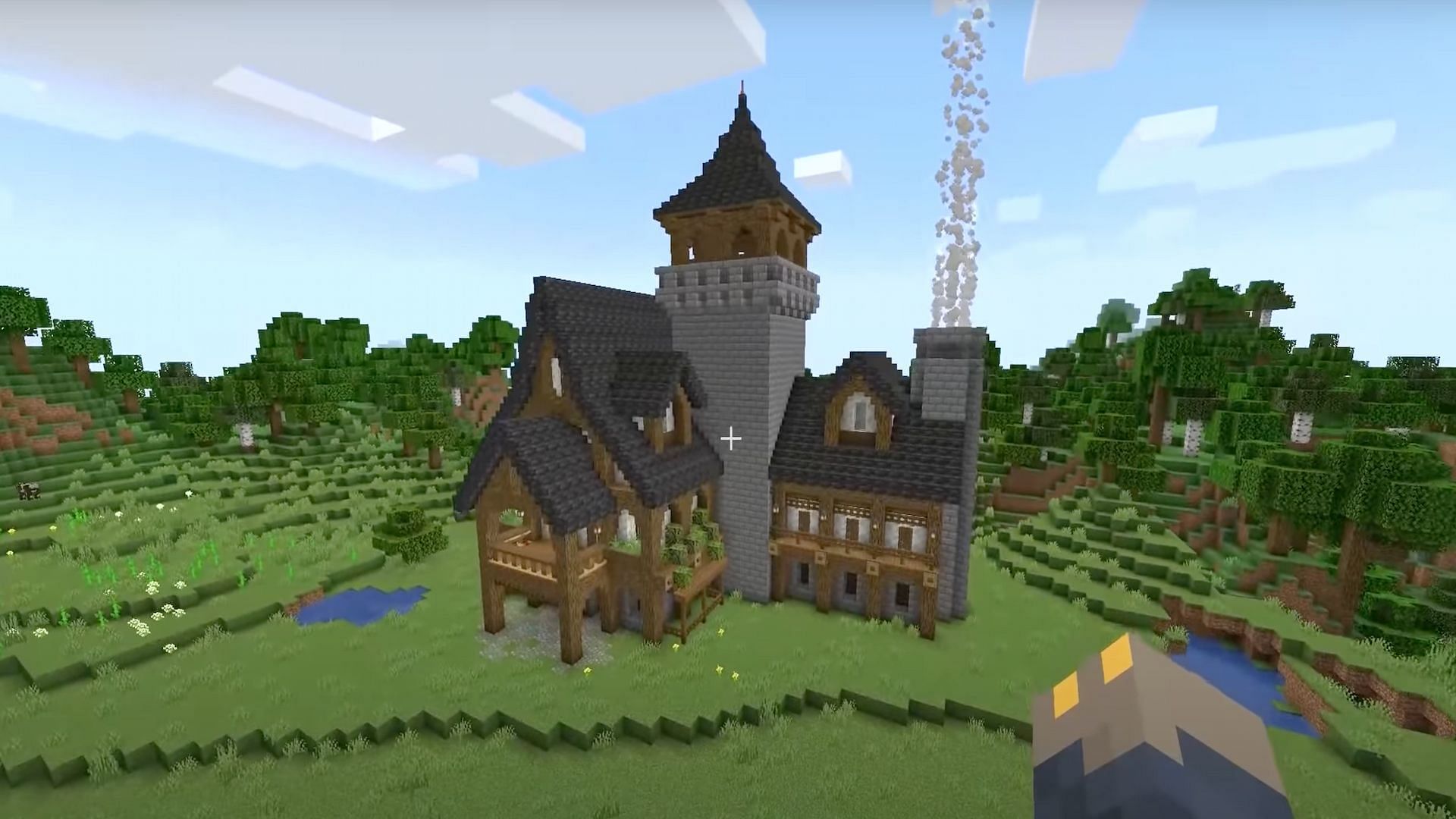 Players of Minecraft are able to create many different inspiring builds using Calcite (Image via BigTonyMC/YouTube)