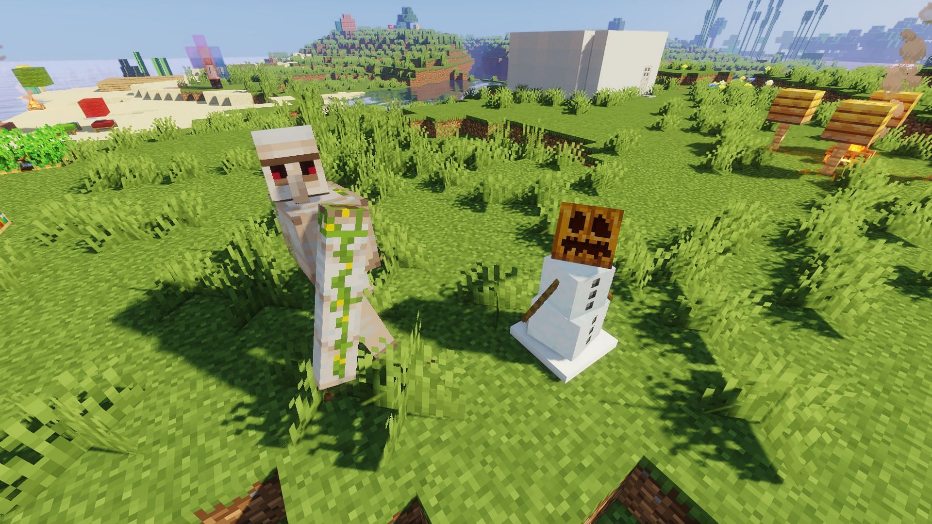 The game&#039;s two different golems (Image via Minecraft)
