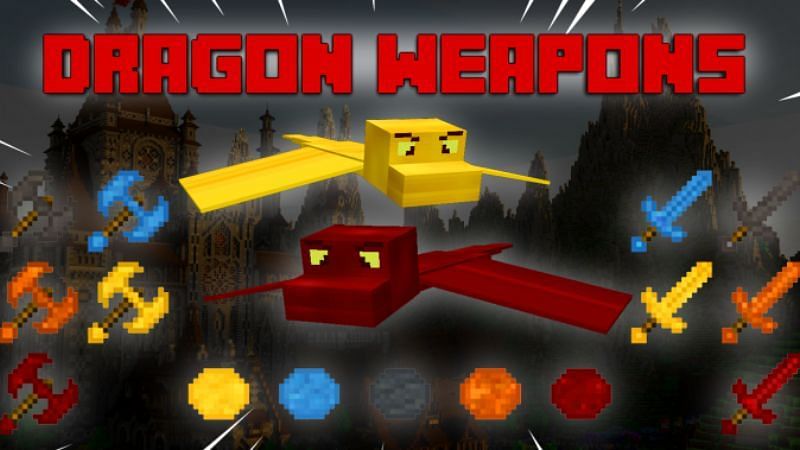 Dragon Weapons (Image via MCPEDL)