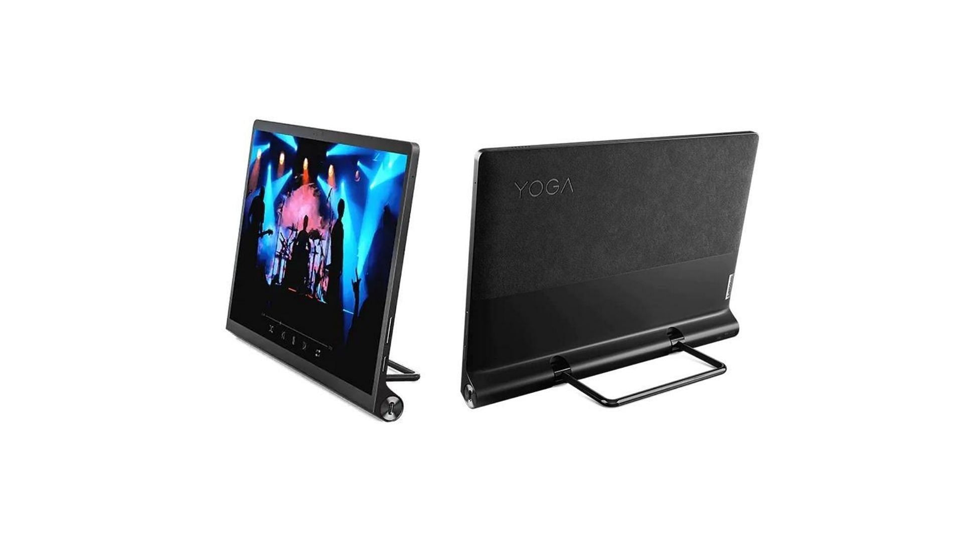 This tablet&#039;s built-in stand comes in handy (Image via Lenovo, Sportskeeda)