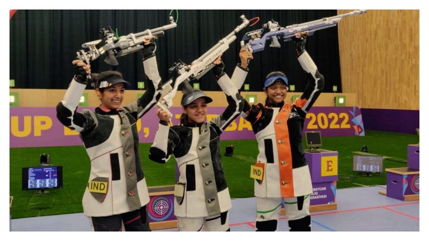 Issf World Cup 2022 Elavenil Valarivan Shreya Agarwal And Ramita Win Gold In 10m Air Rifle 