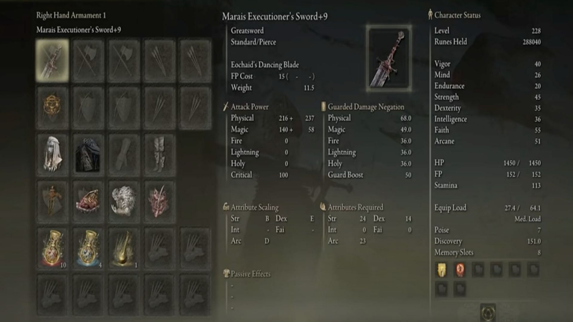 Users can use Marais Executioner&#039;s Sword to deal massive damage (Image via Born 2 Game/YouTube)