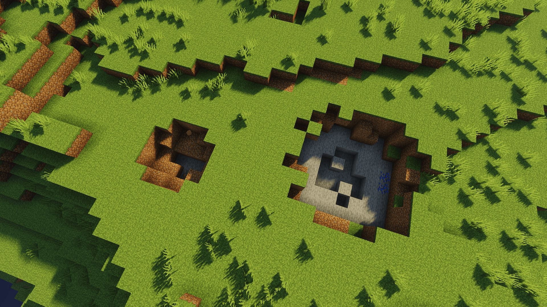 A regular creeper explosion on the left, compared to a charged creeper explosion on the right (Image via Minecraft)