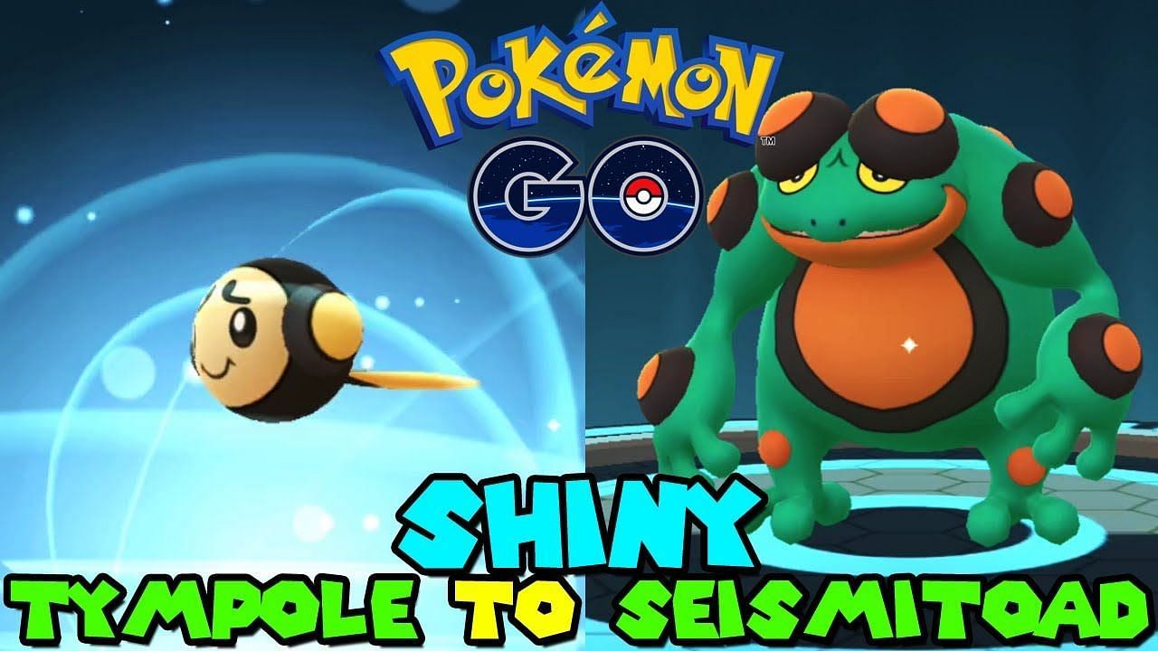 Shiny Tympole and Seismitoad as they appear in Pokemon GO (Image via Niantic/RaZzi on YouTube)