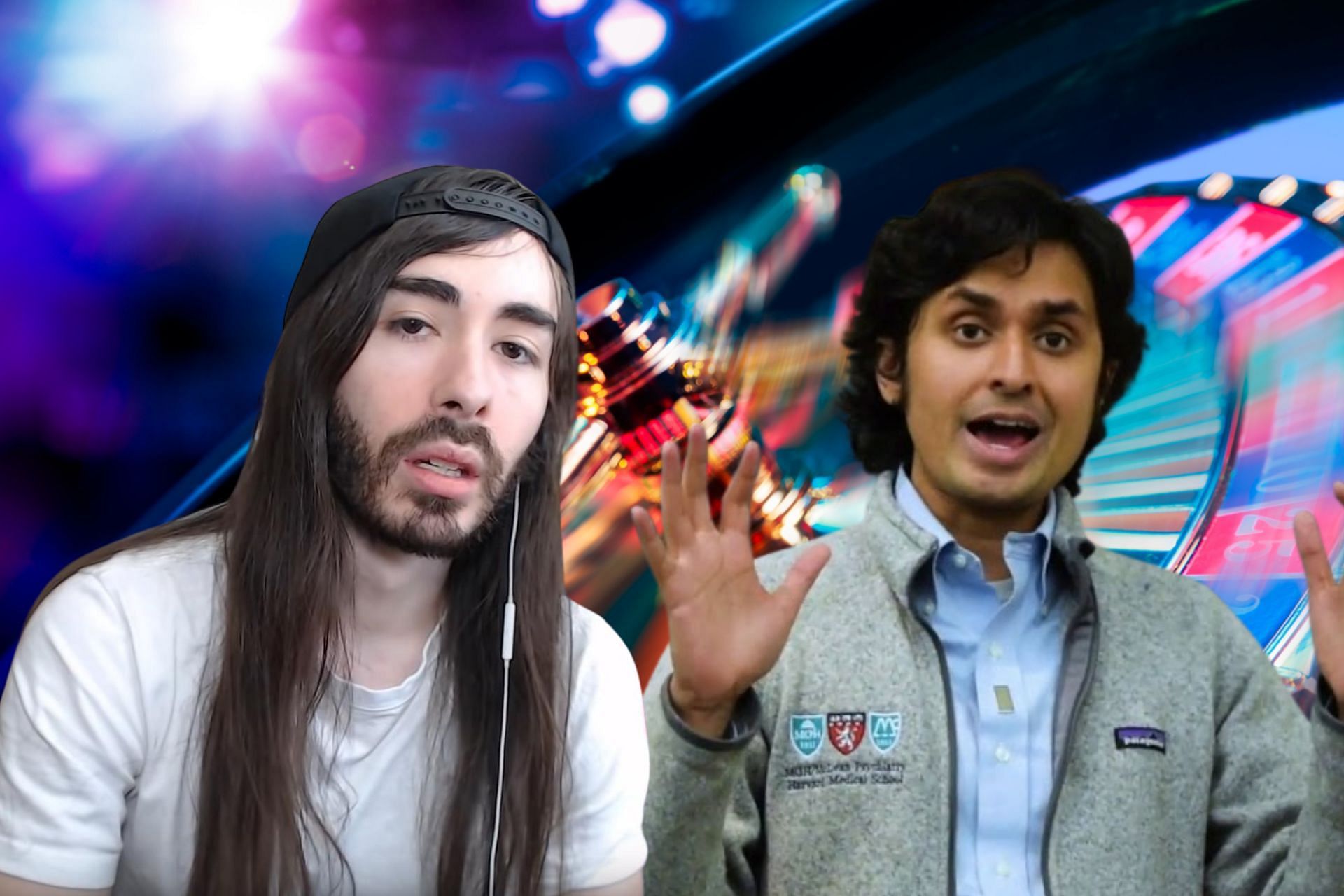 MoistCr1TiKaL and Dr. K. discussed crypto and gambling streams in a recent interview (Image via Sportskeeda)