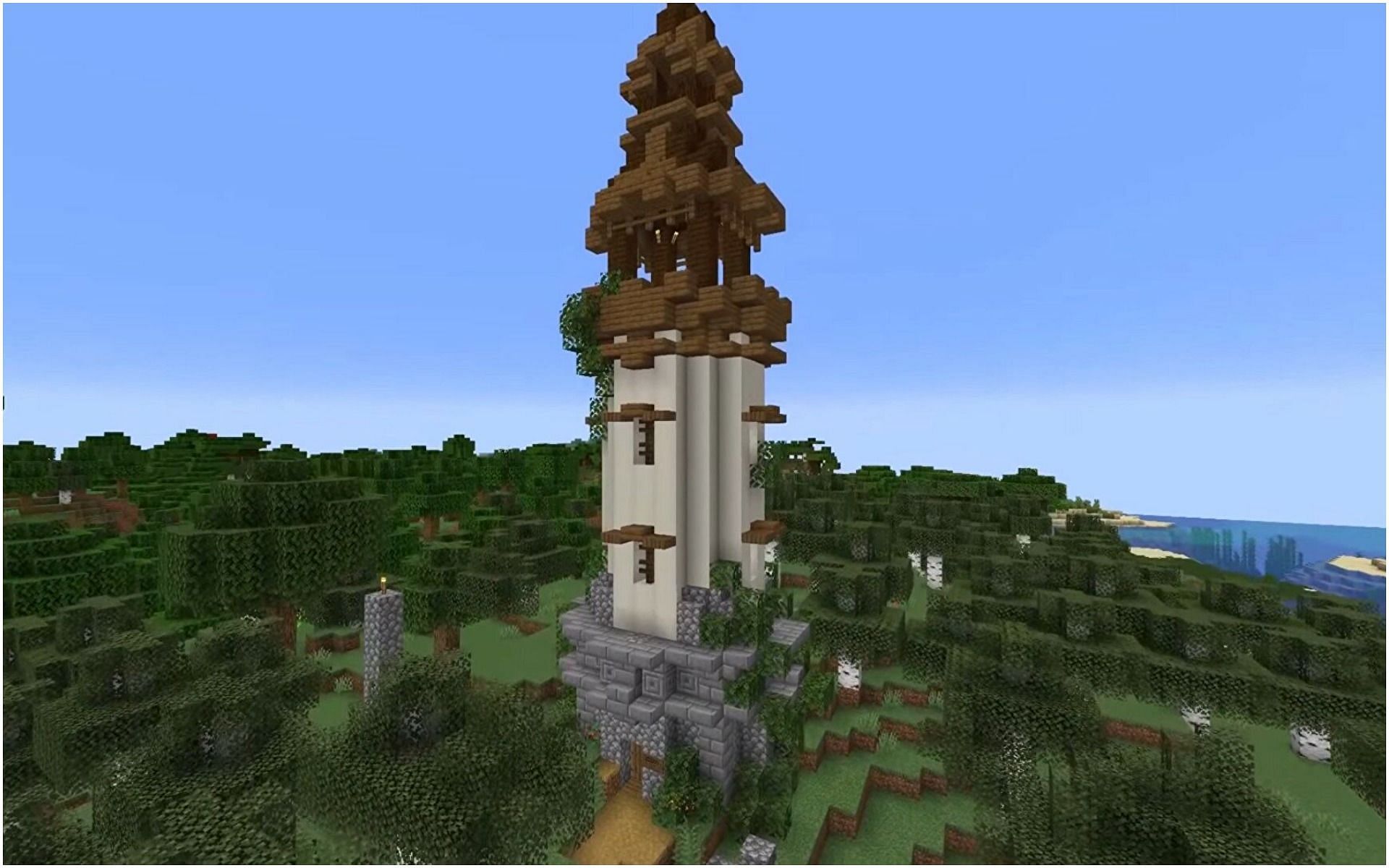 A wizard tower (Image via Minecraft)