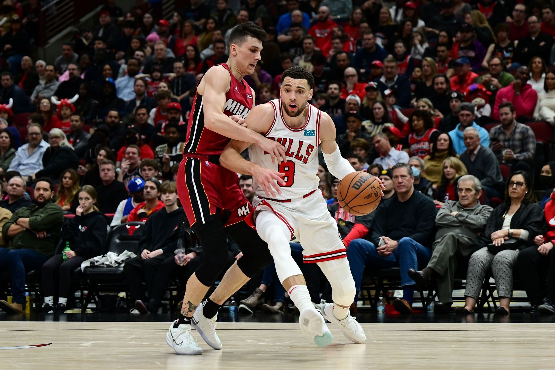 Miami Heat vs. Chicago Bulls: Zach LaVine drives the ball