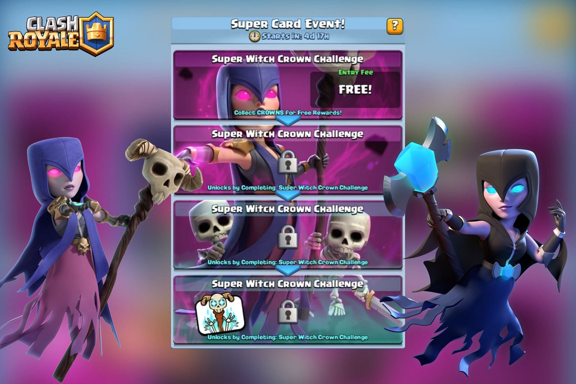 Super Witch Crown Challenge In Clash Royale Information Rewards And More 2145