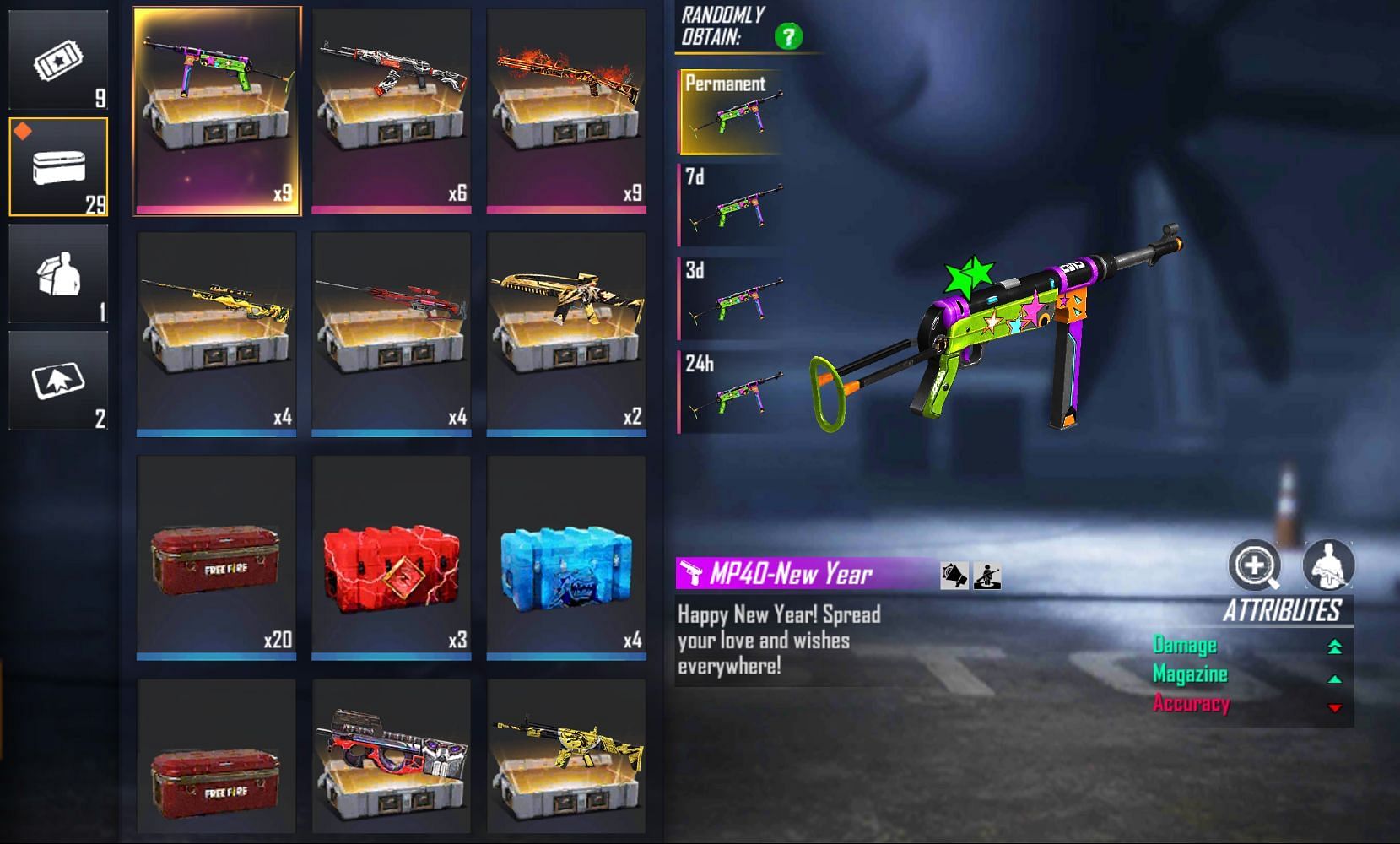 MP-40 New Year Weapon Loot Crate (Image via Garena)