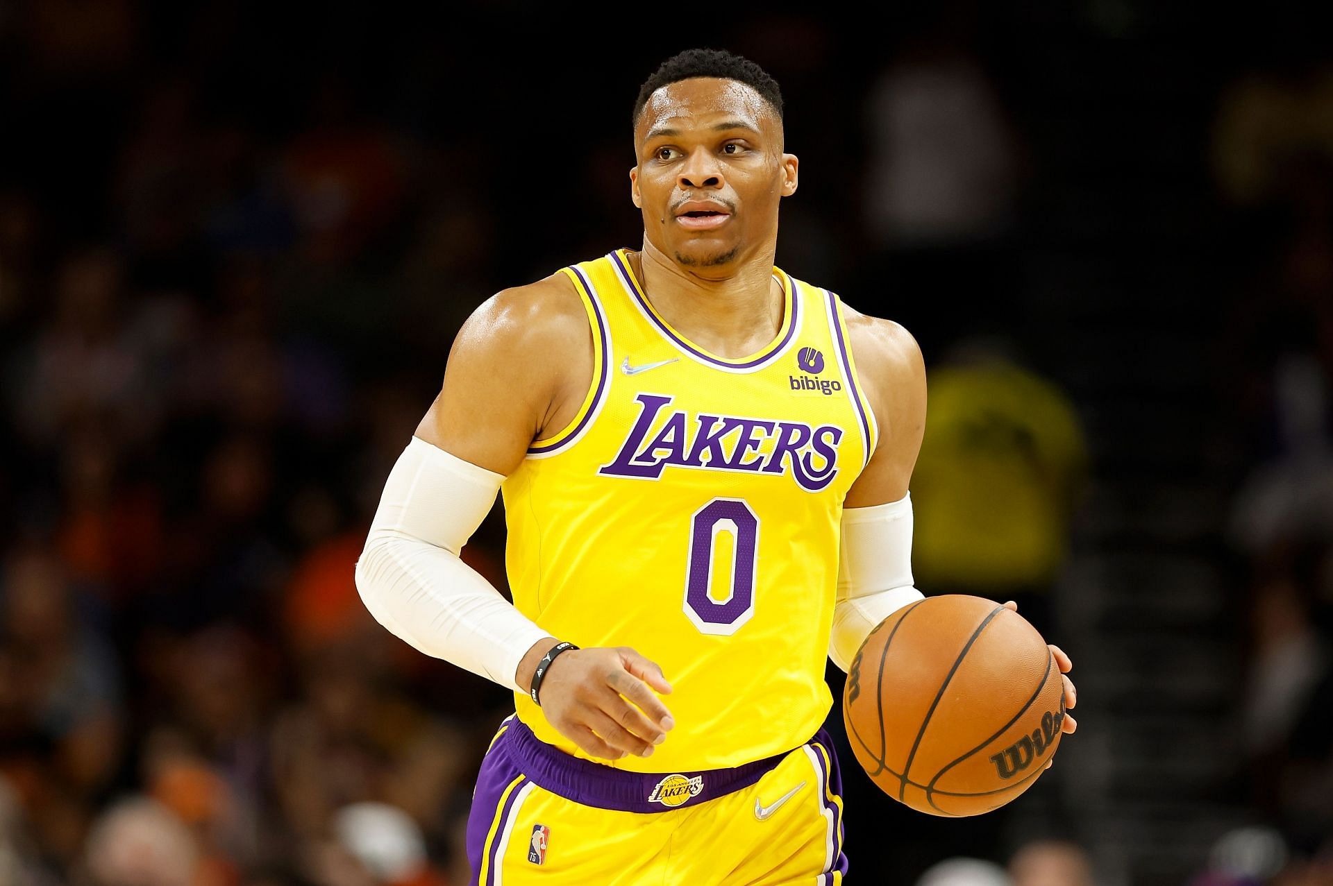 Russell Westbrook of the LA Lakers against the Phoenix Suns.