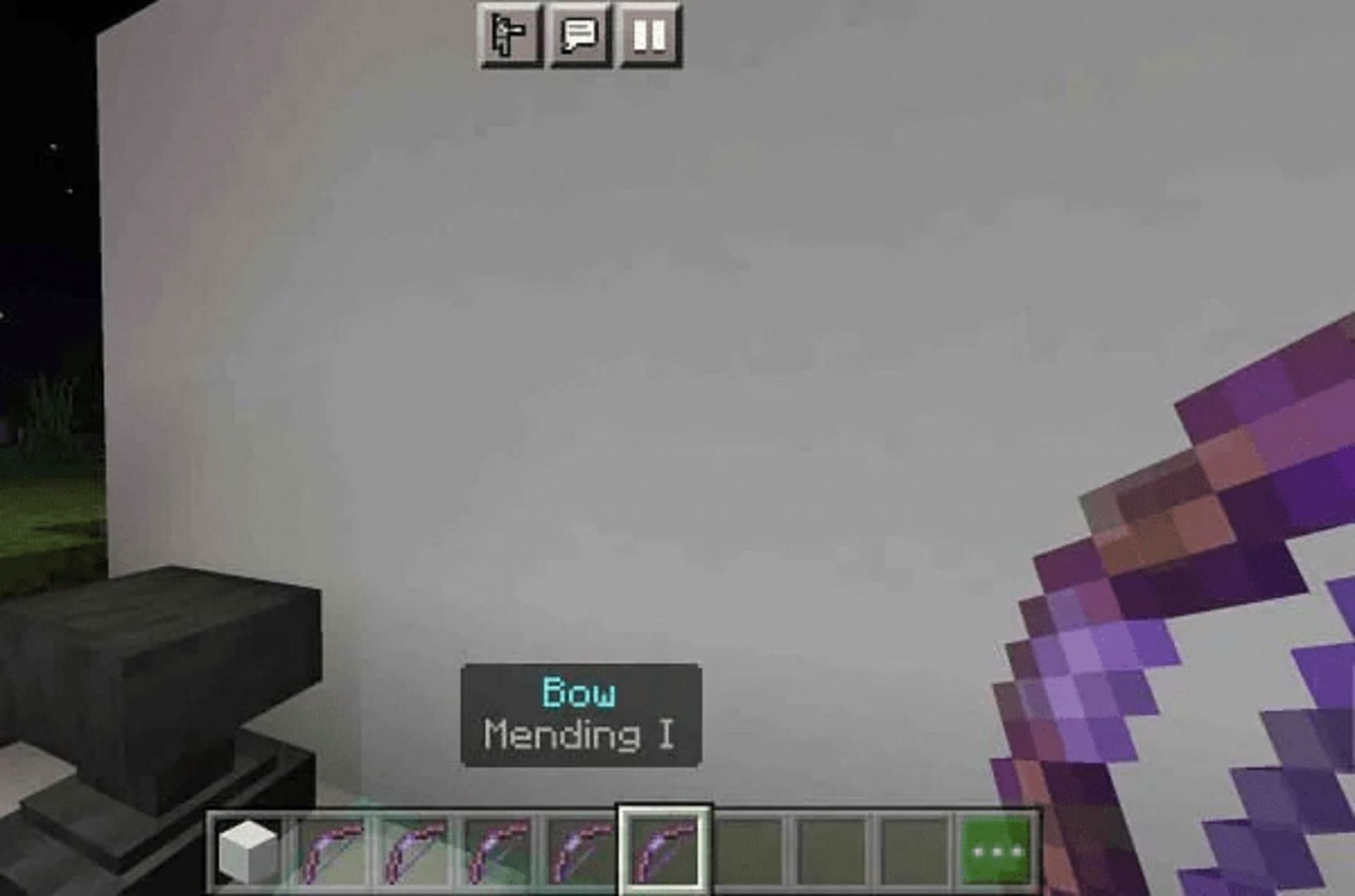Mending can keep a player&#039;s bow in perfect condition as long as the XP orbs keep flowing (Image via Mojang)