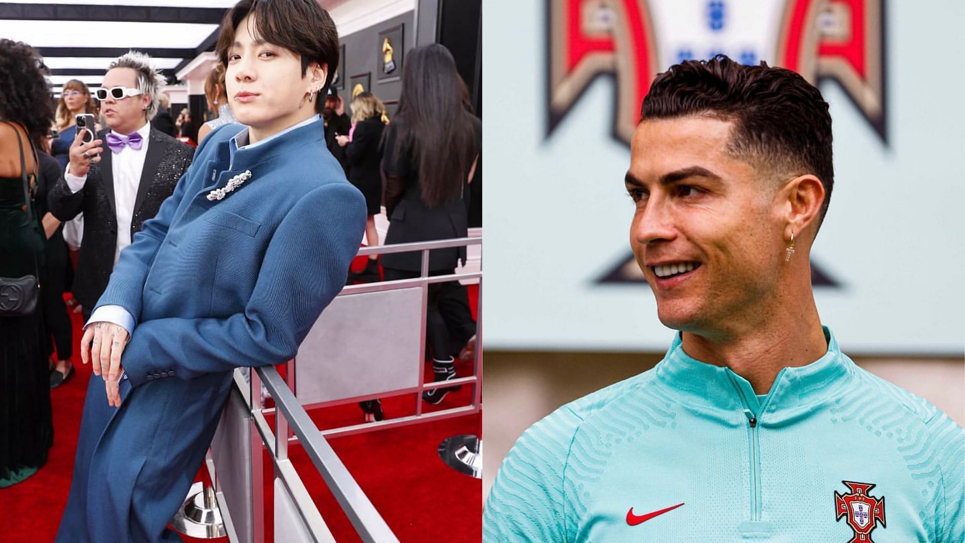 A still of the two iconic superstars (Image via @jungkook_bighitentertainment/@cristiano/Instagram)