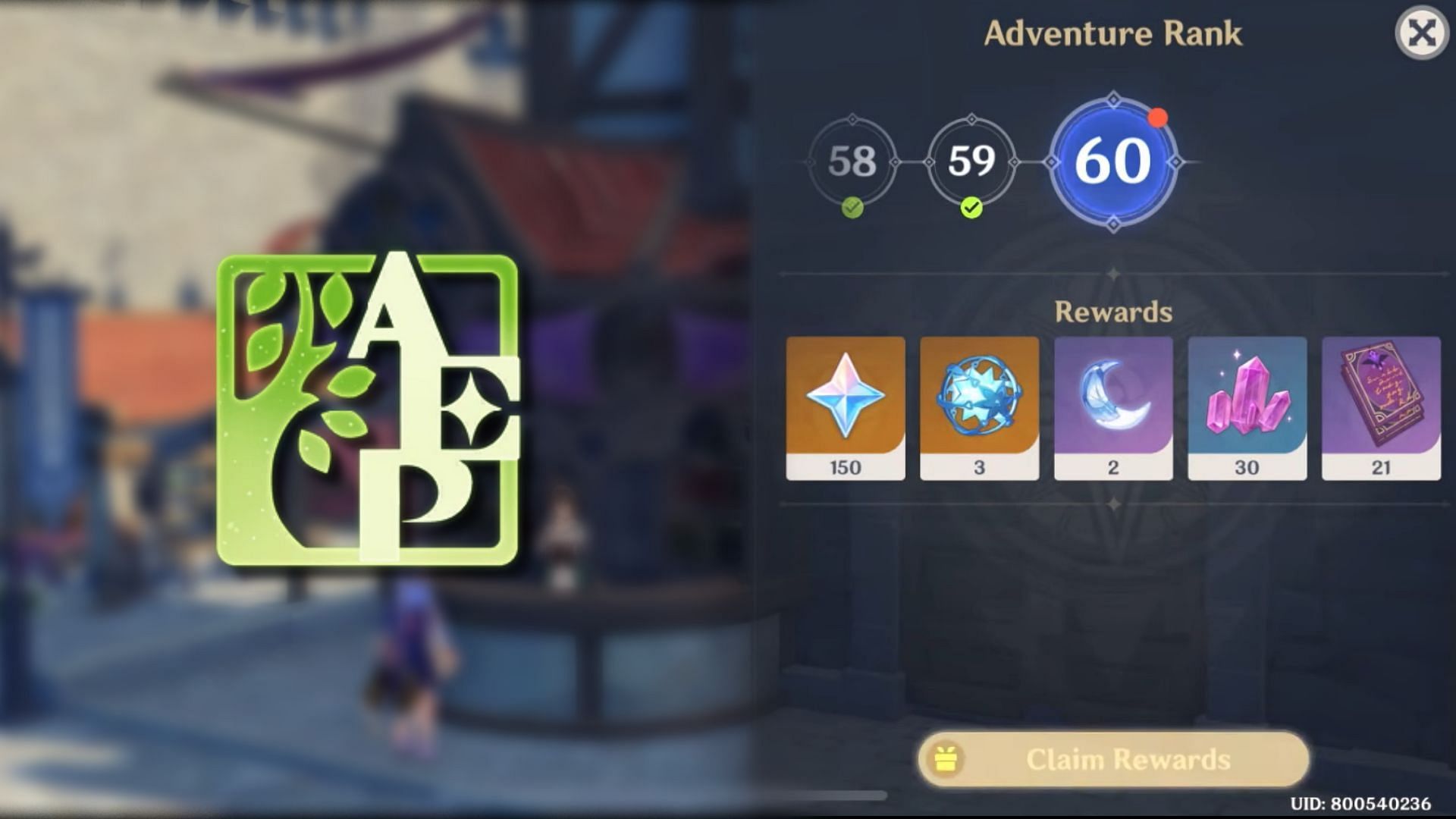 Collecting rewards from Adventurer&#039;s Guild (Image via HoYoverse)