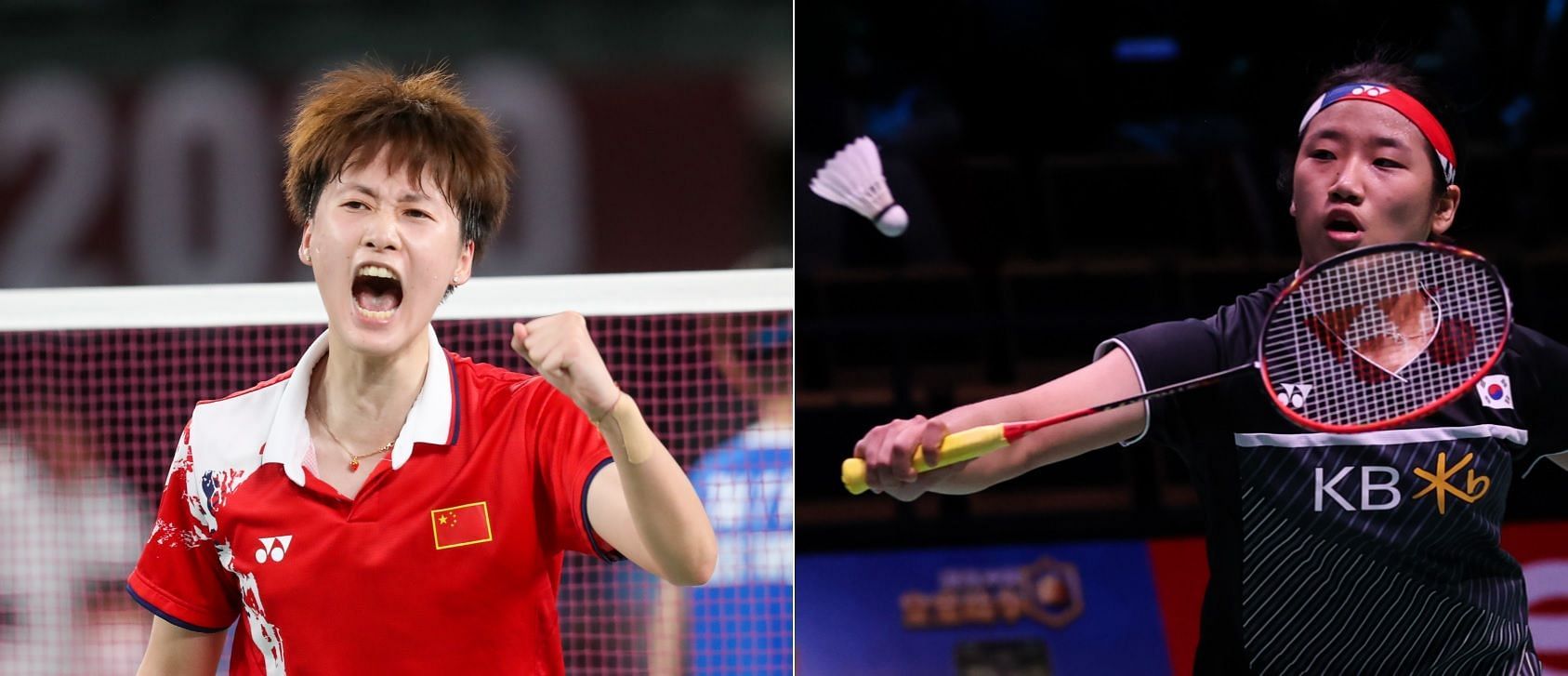 विश्व नंबर 3 चीन के चेन यू फेई (बाएं) और विश्व नंबर 4 कोरिया की आन सी यंग (दाएं)।