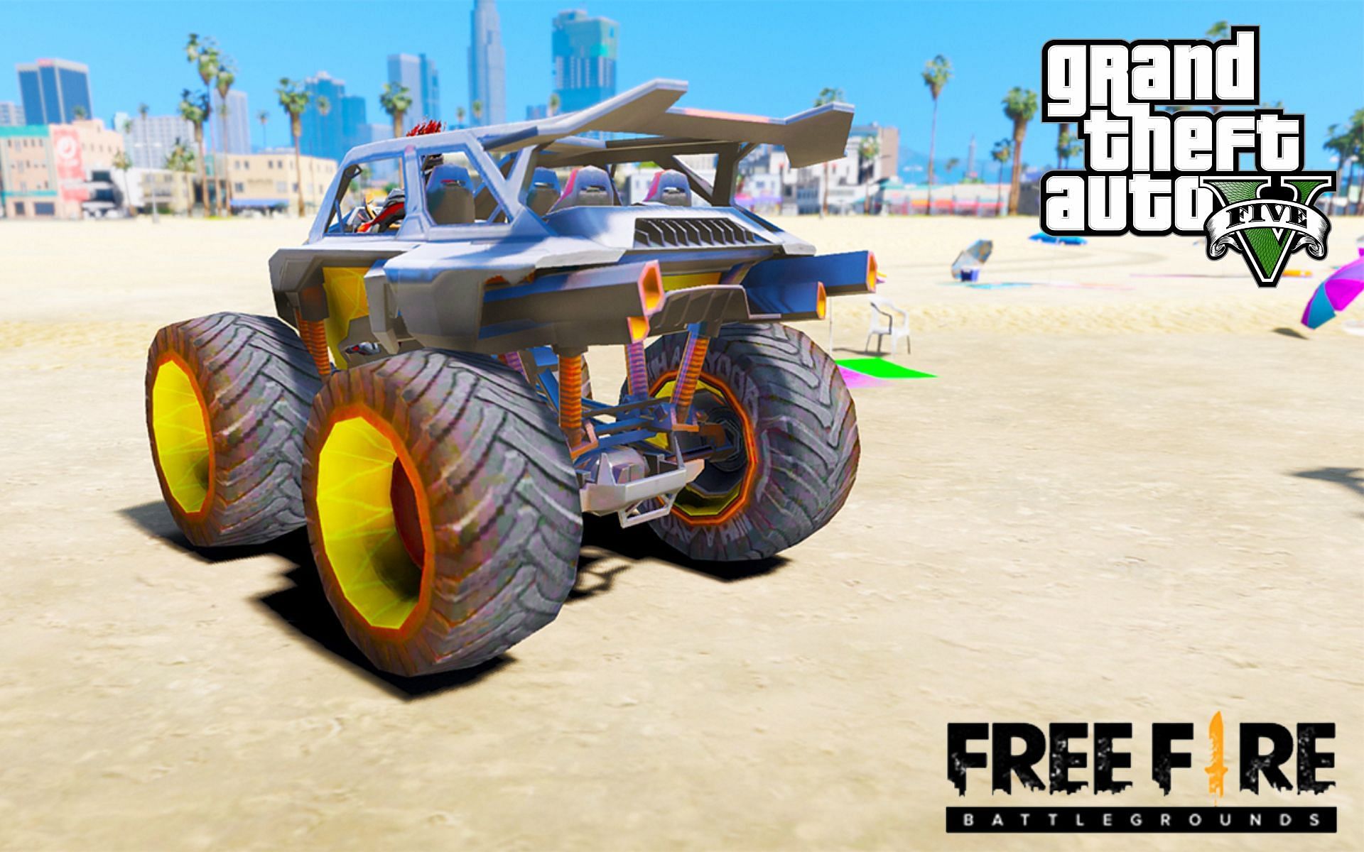 A vehicle from Free Fire, now in Grand Theft Auto 5 (Image via GTA5MODAZ.com)