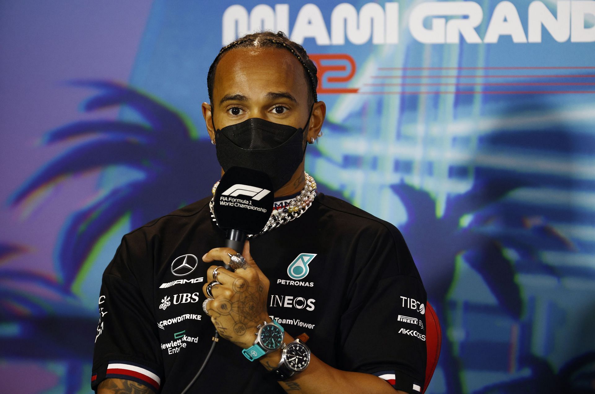 Lewis Hamilton at the F1 Grand Prix of Miami - Practice