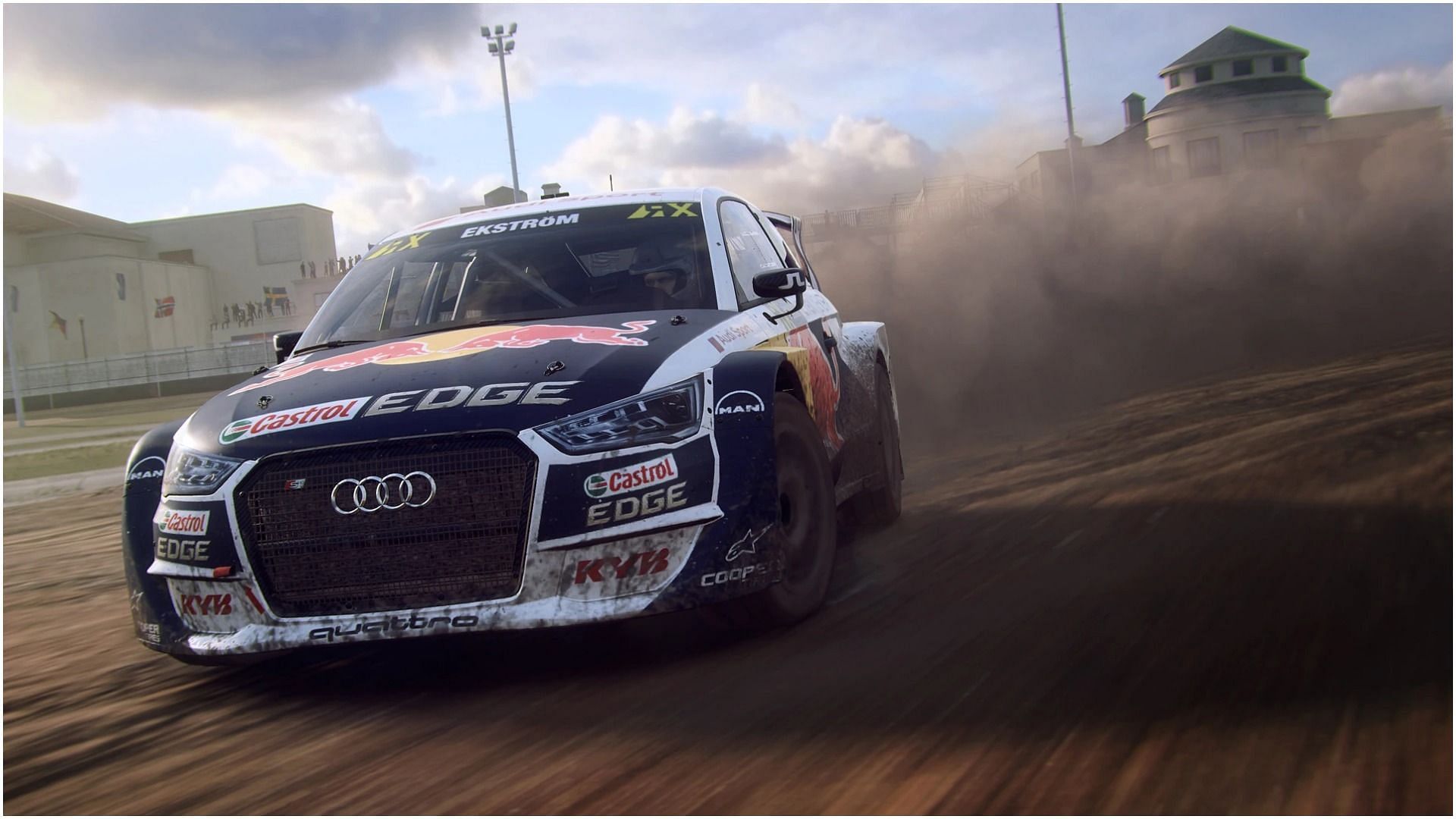 An Audi drifts in Dirt Rally 2.0 (image via Codemasters)