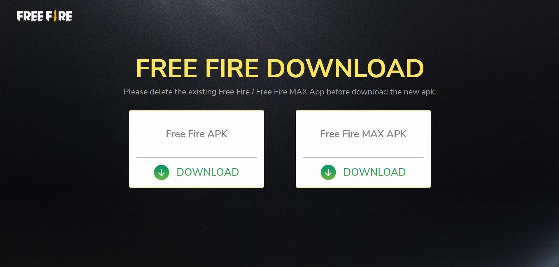 Click on the download APK button (Image via Garena)
