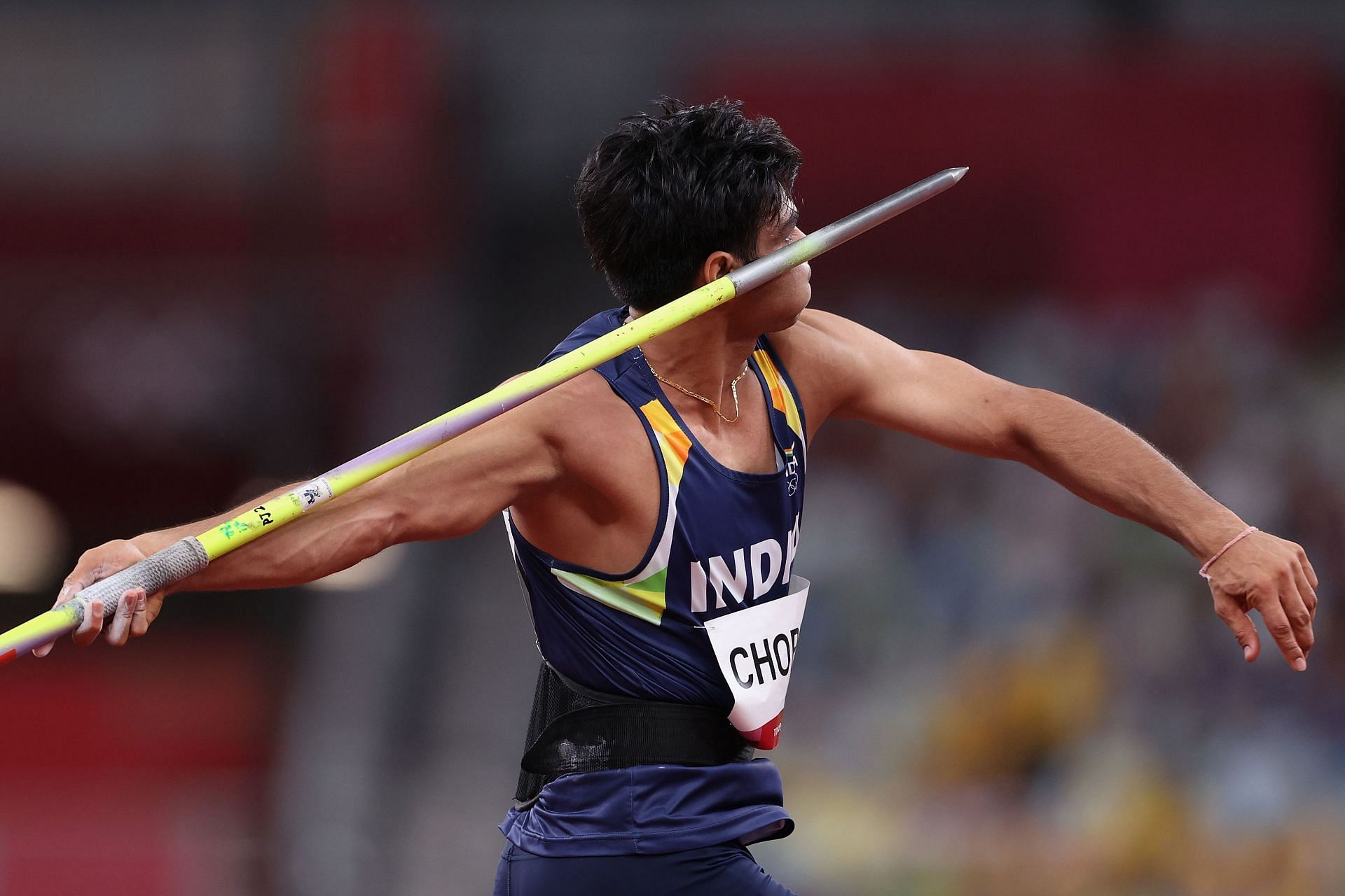 Indian javelin thrower Neeraj Chopra at the Tokyo Olympics. (PC: Getty Images)
