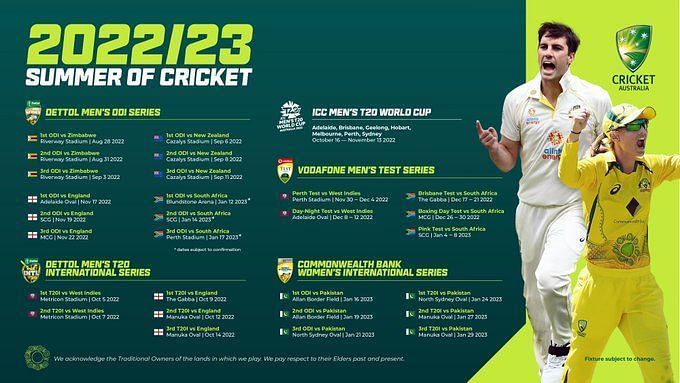 cricket tour australia 2022