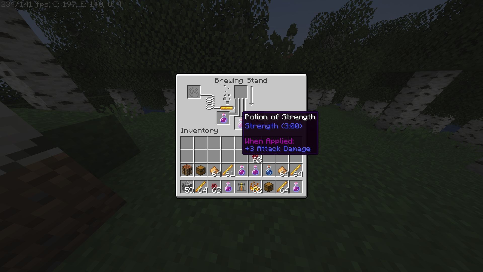 How to make a strength II potion in Minecraft