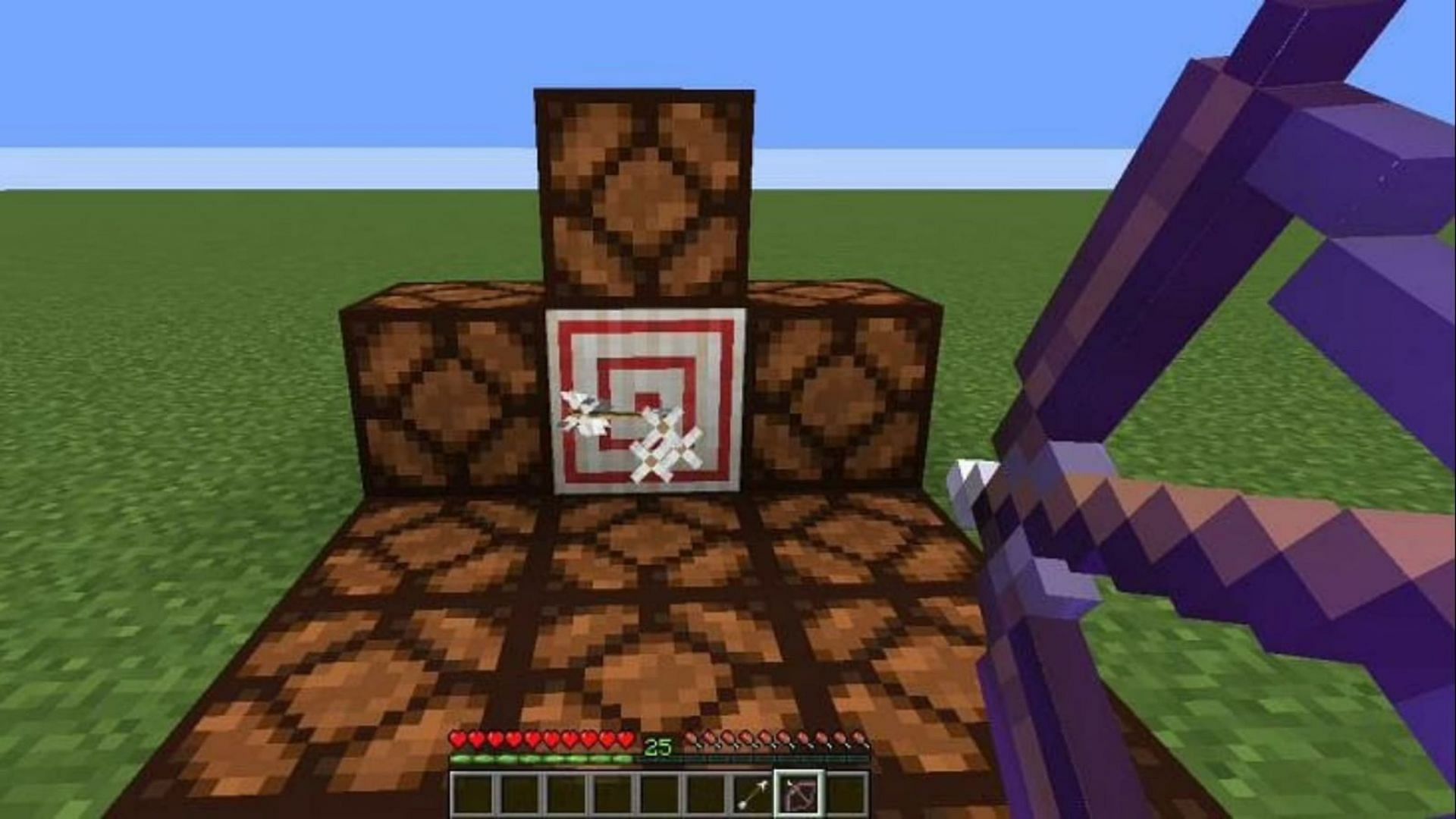 Infinity makes one arrow all players need to continue firing their bow (Image via Mojang)