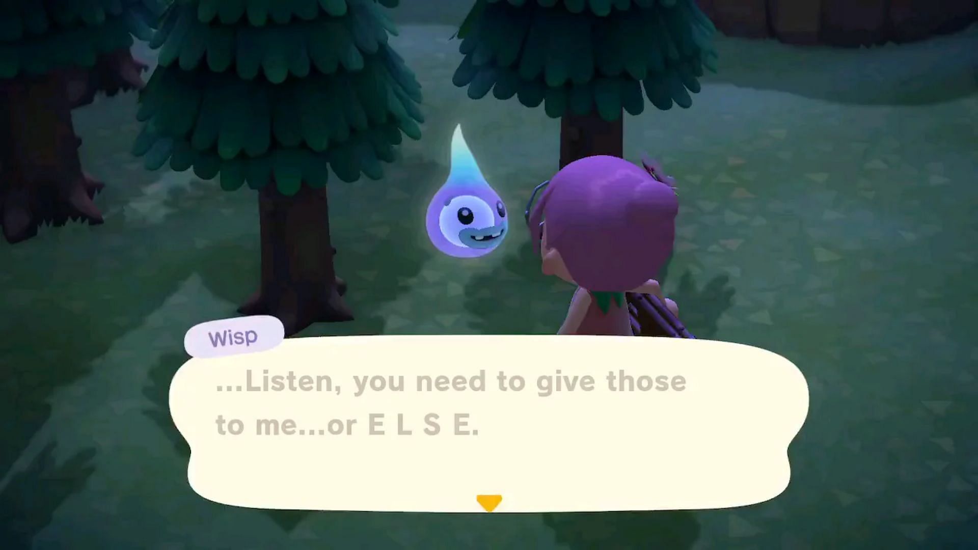 What happens if you don't give Wisp his spirit pieces in Animal