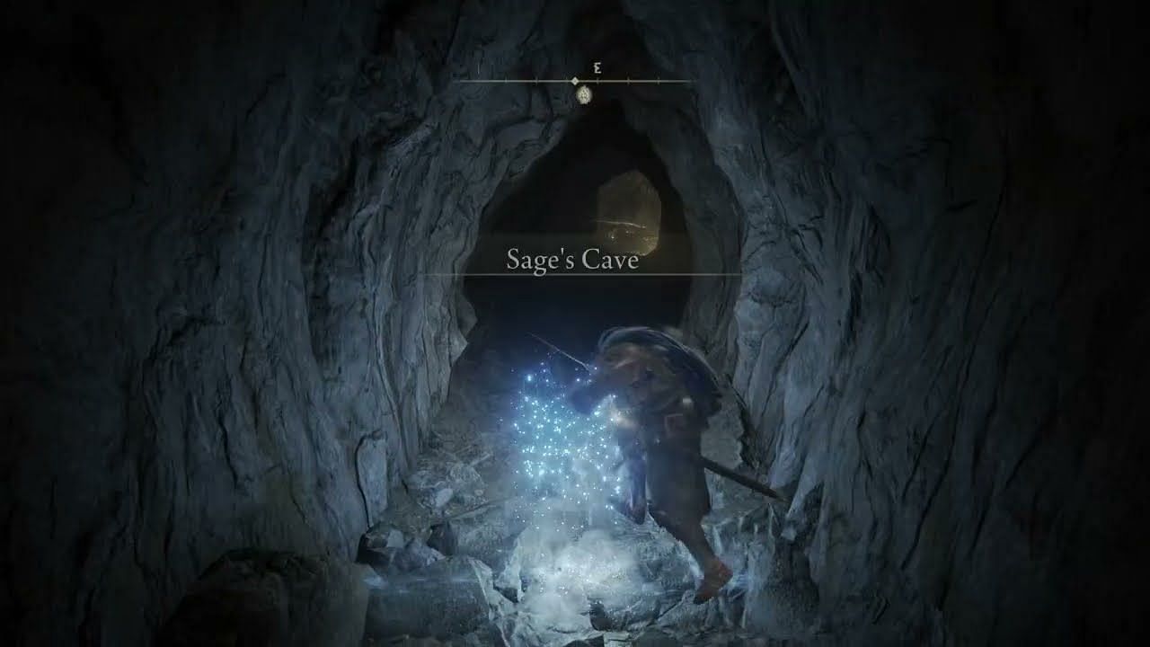 A look at the entrance to Sage&#039;s Cave in Elden Ring (Image via FromSoftware Inc.)