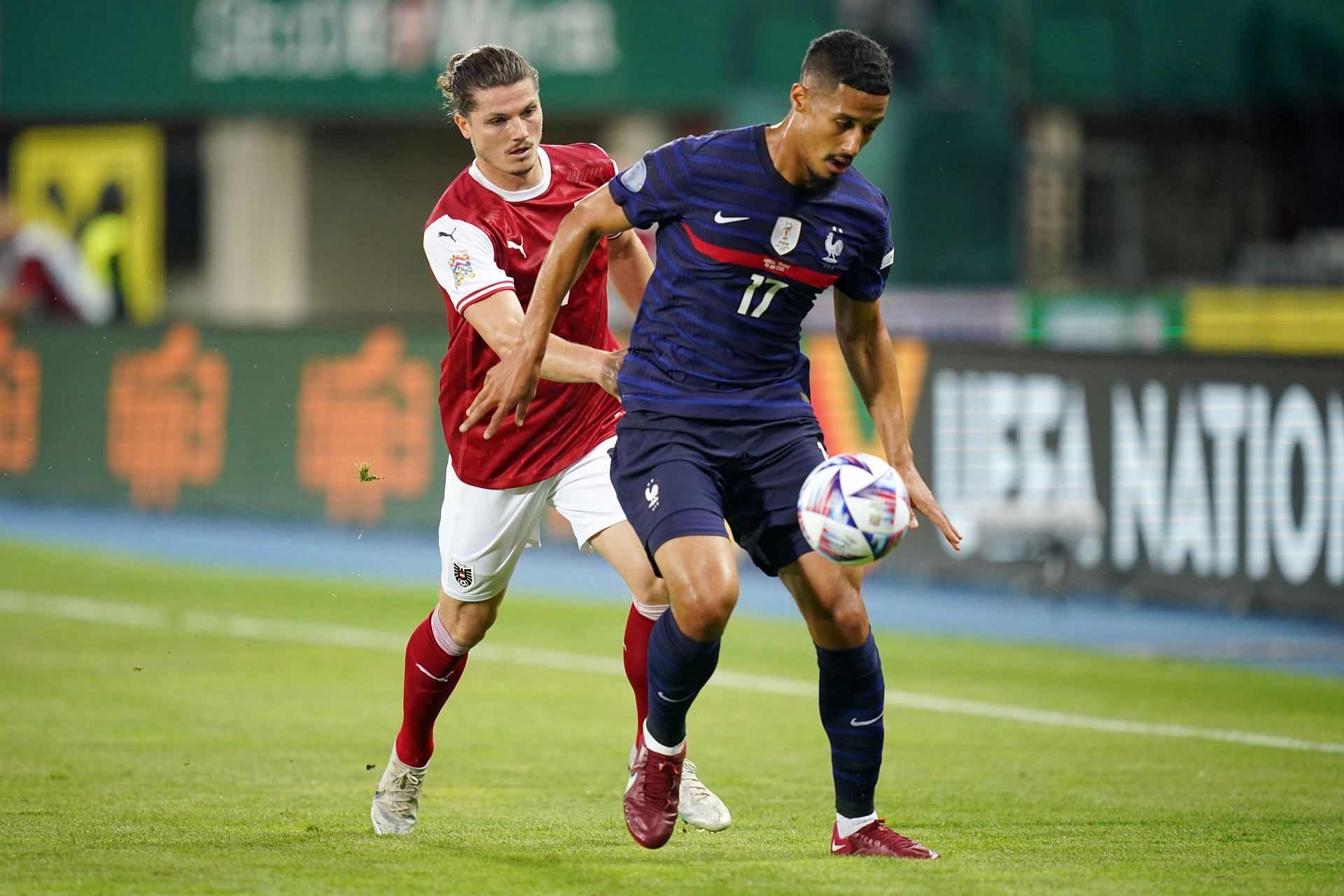 William Saliba (right) could break into the first team at the Emirates next season.
