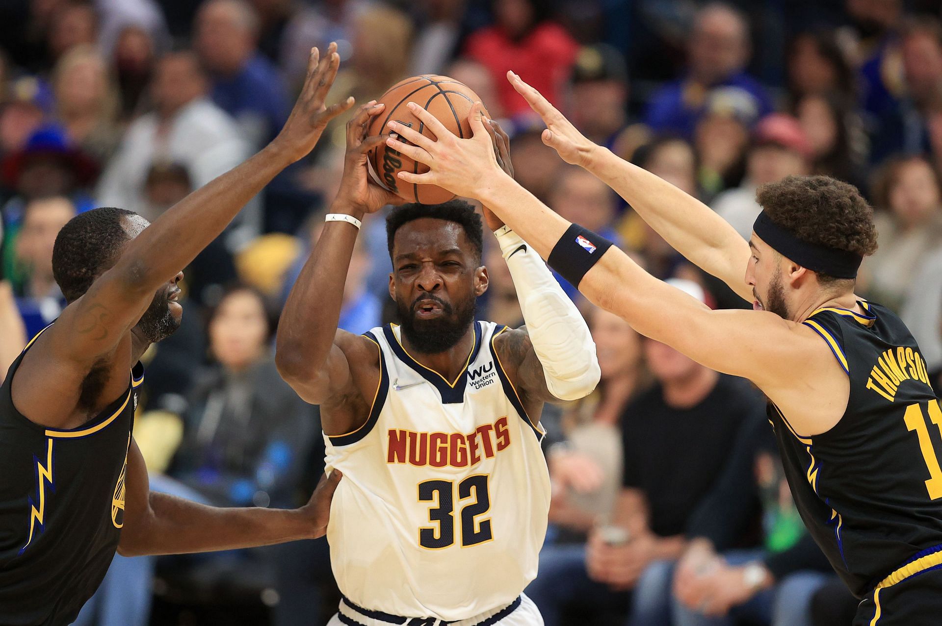 Jeff Green of the Denver Nuggets against the Golden State Warriors in the 2022 NBA Playoffs