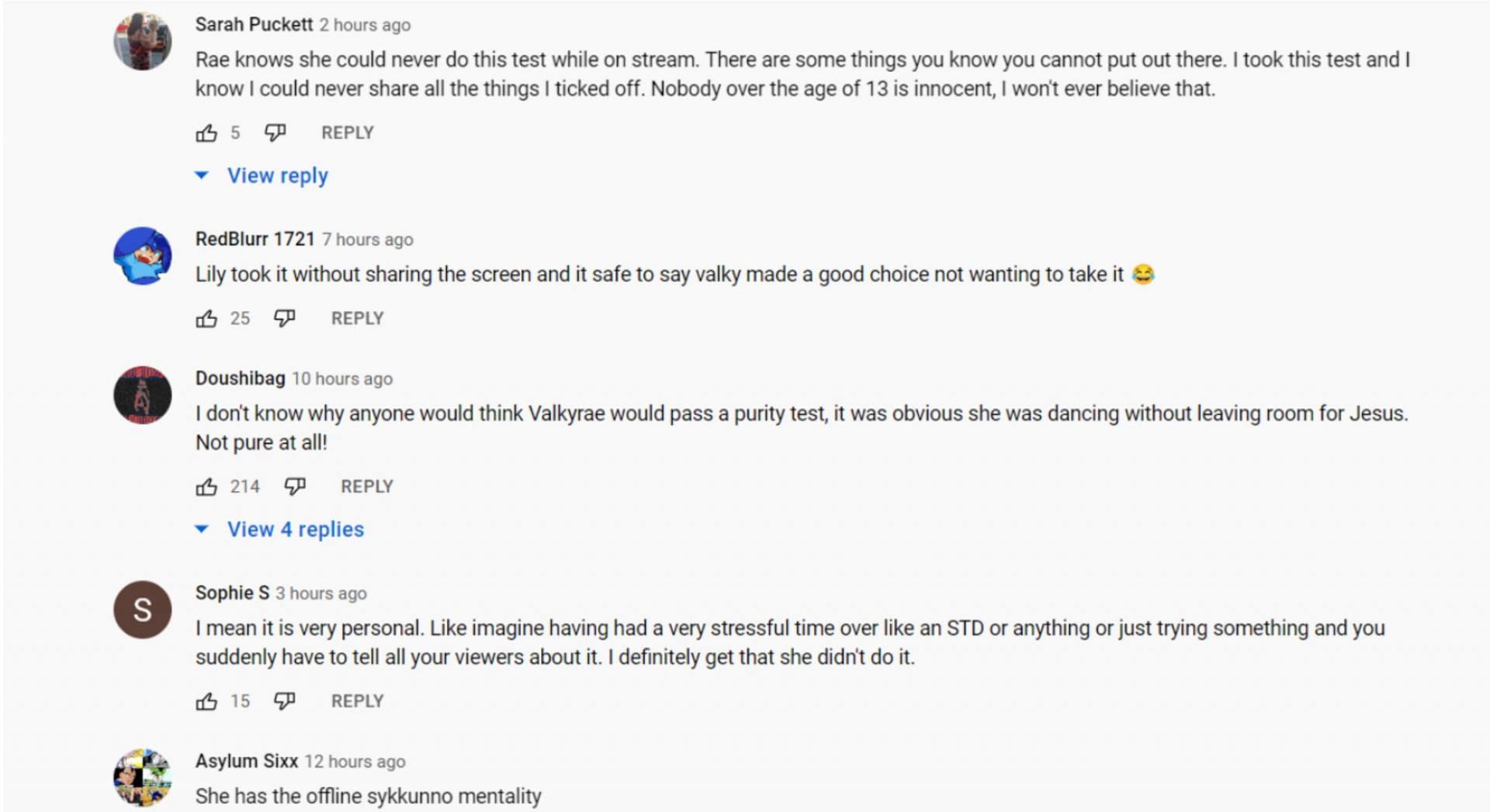 Fans react to Rae&#039;s hilarious take on the Purity Test (Image via- Shrimpkkuno/YouTube)