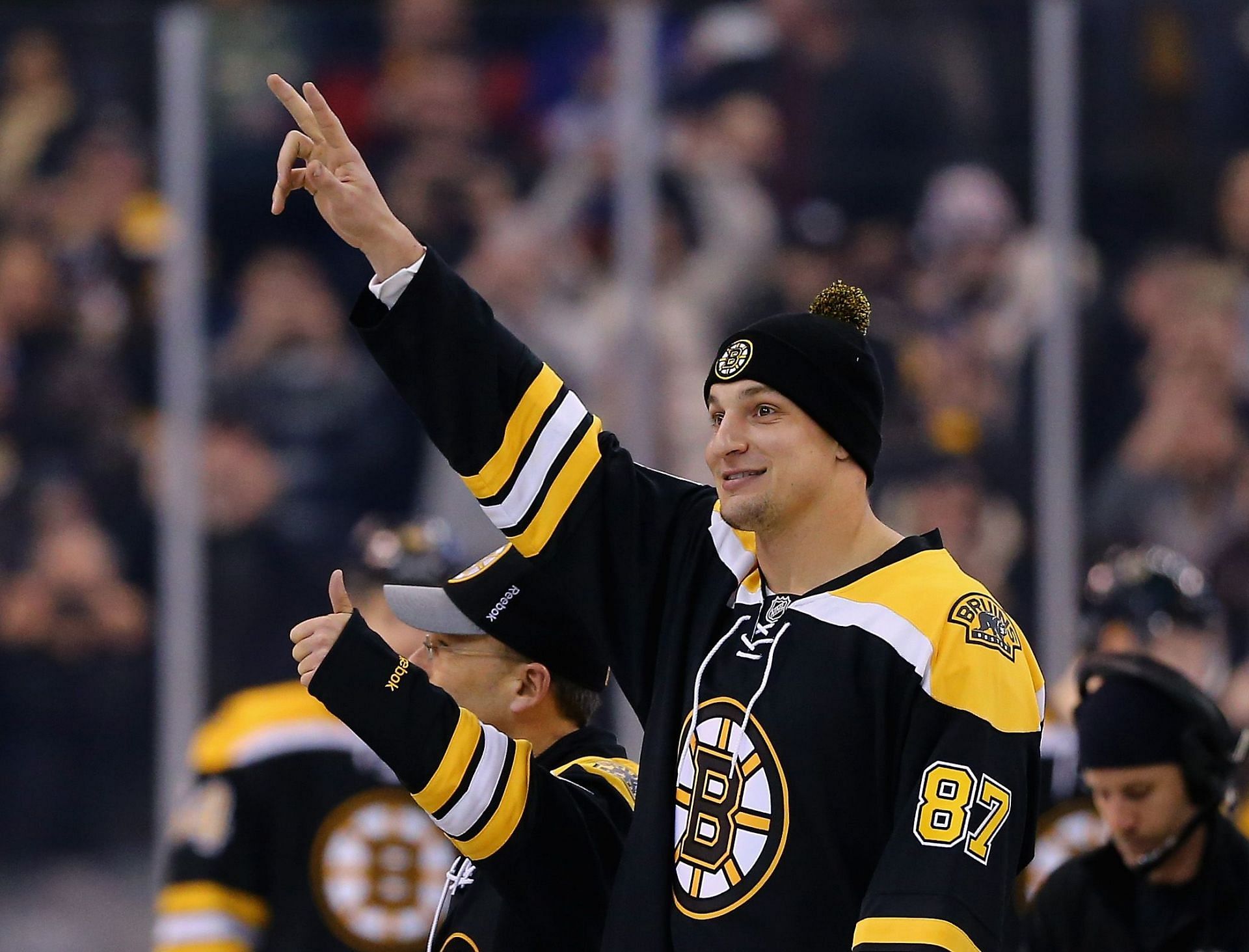 Gronkowski attends a Boston Bruins game