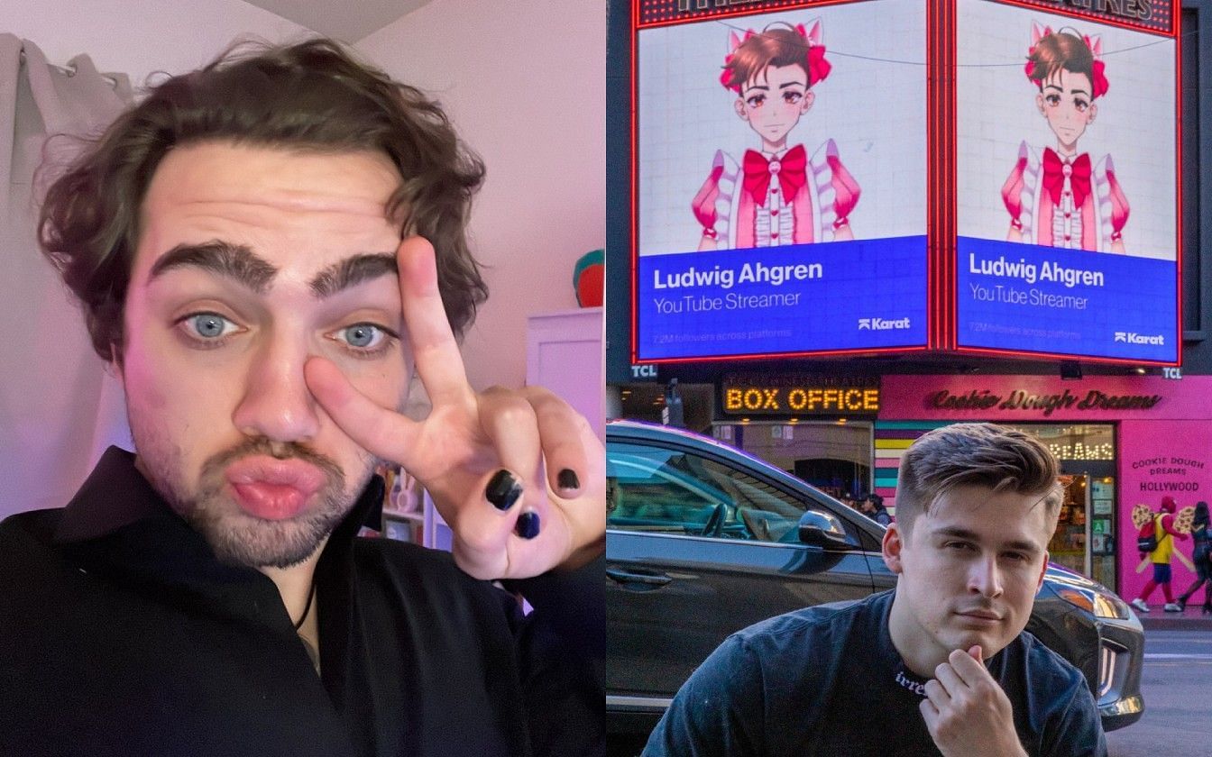 Mizkif reacts to Ludwig using his cat for click-baiting his YouTube content (Images via Mizkif and LudwigAhgren/Twitter)