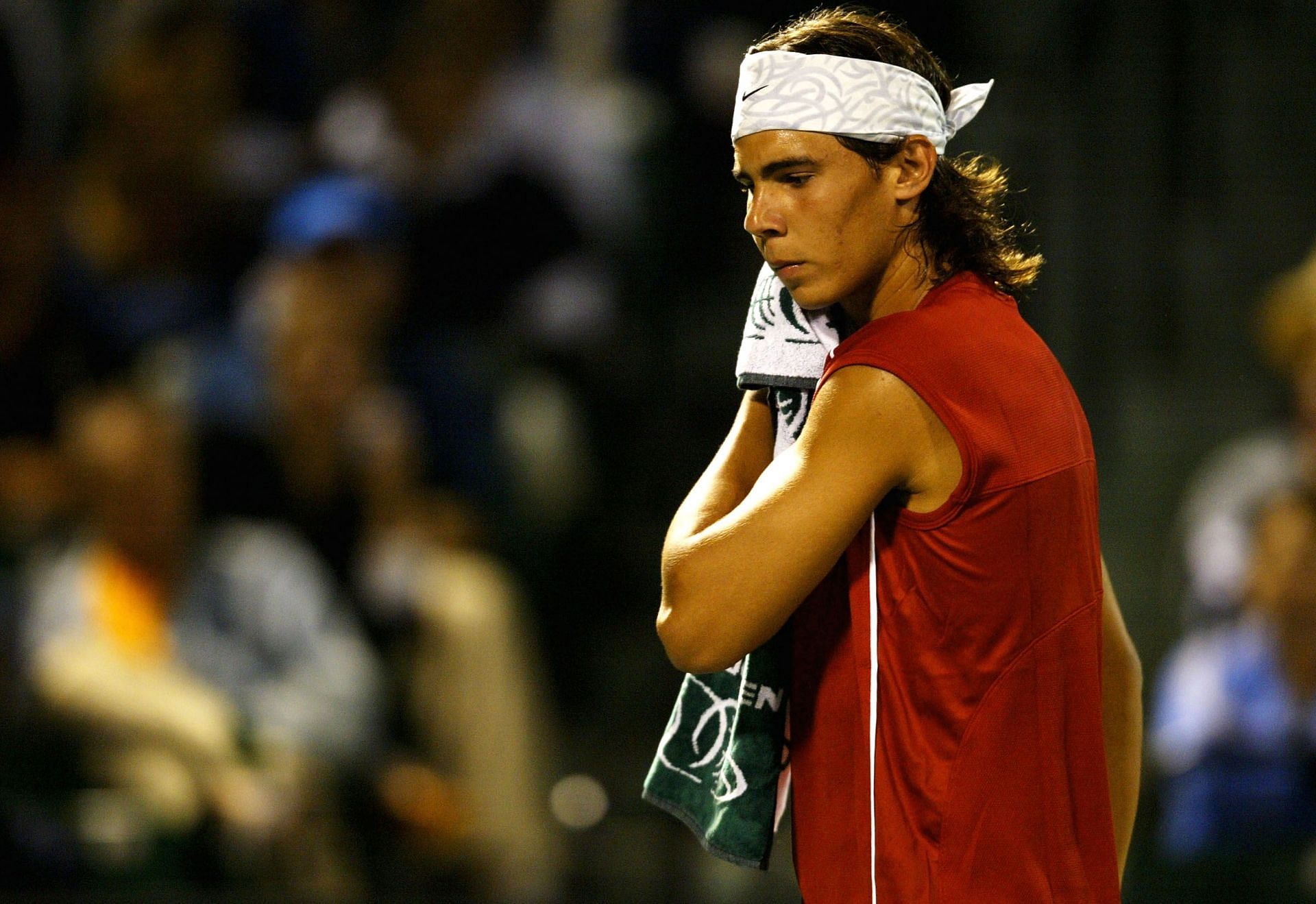 Rafael Nadal during his match against Roger Federer in Miami