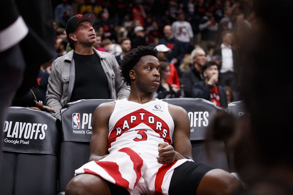The Toronto Raptors&#039; OG Anunoby will be a name to keep an eye on in the offseason. [Photo: Blazer&#039;s Edge]
