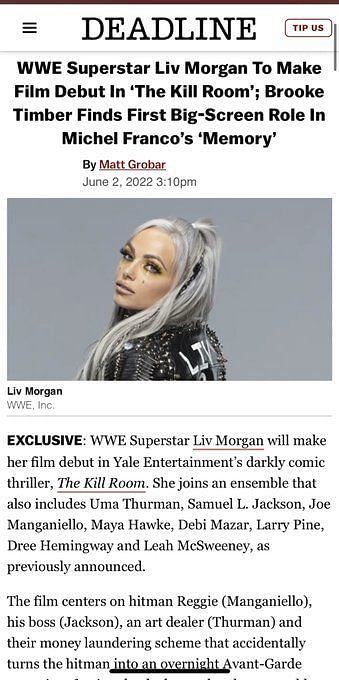 WWE Superstar Liv Morgan to make film debut