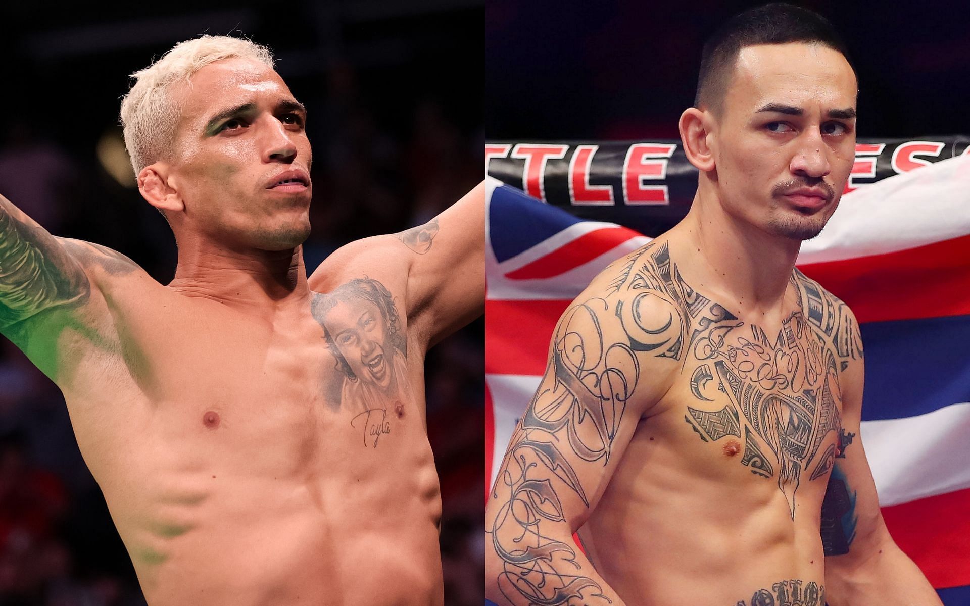 Charles Oliveira (left) and Max Holloway (right) (Images via Getty)