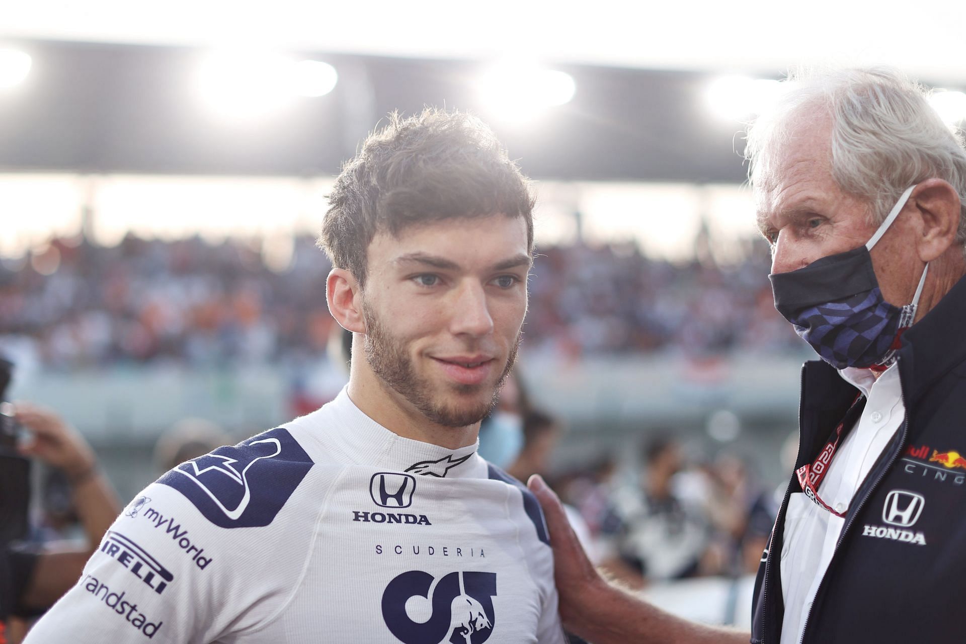 Gasly and Helmut Marko at the F1 Grand Prix of Qatar