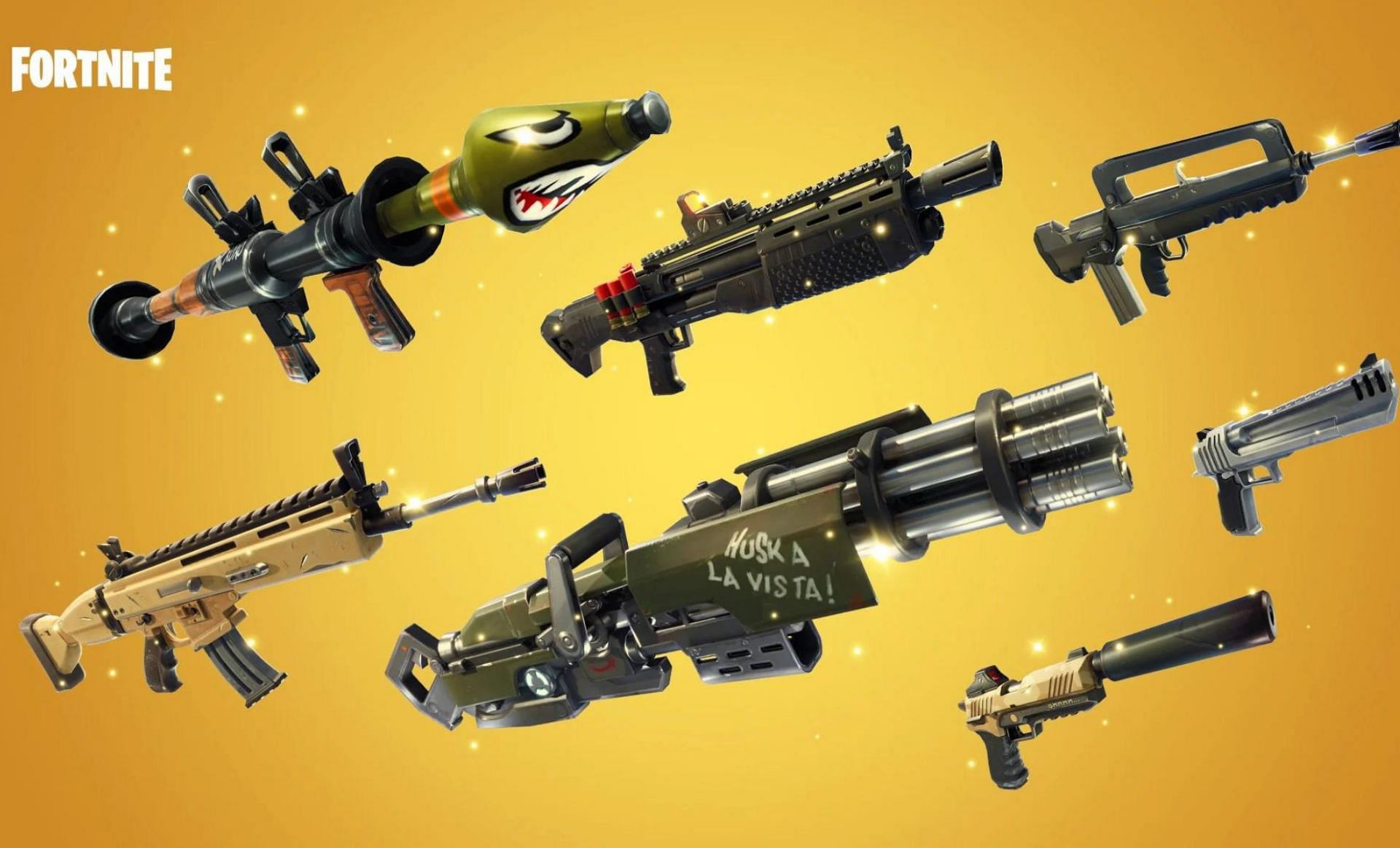 Currently vaulted weapons (Image via Epic Games)