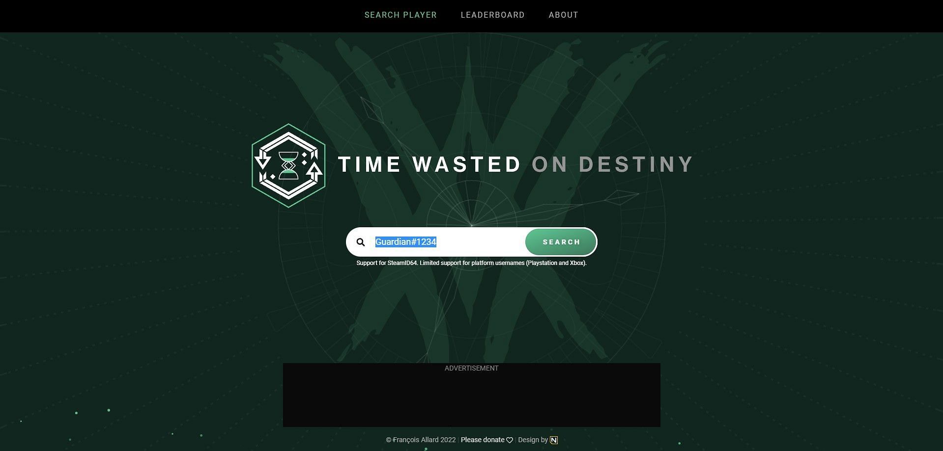 time wasted on destiny 2
