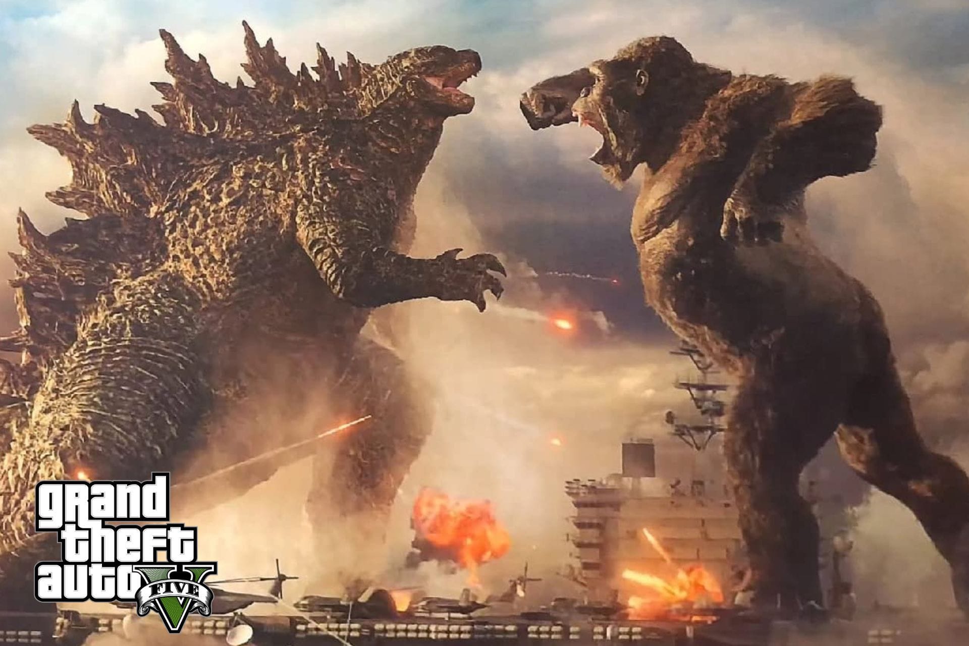 Godzilla Fights King Kong In GTA 5 Thanks To Mods