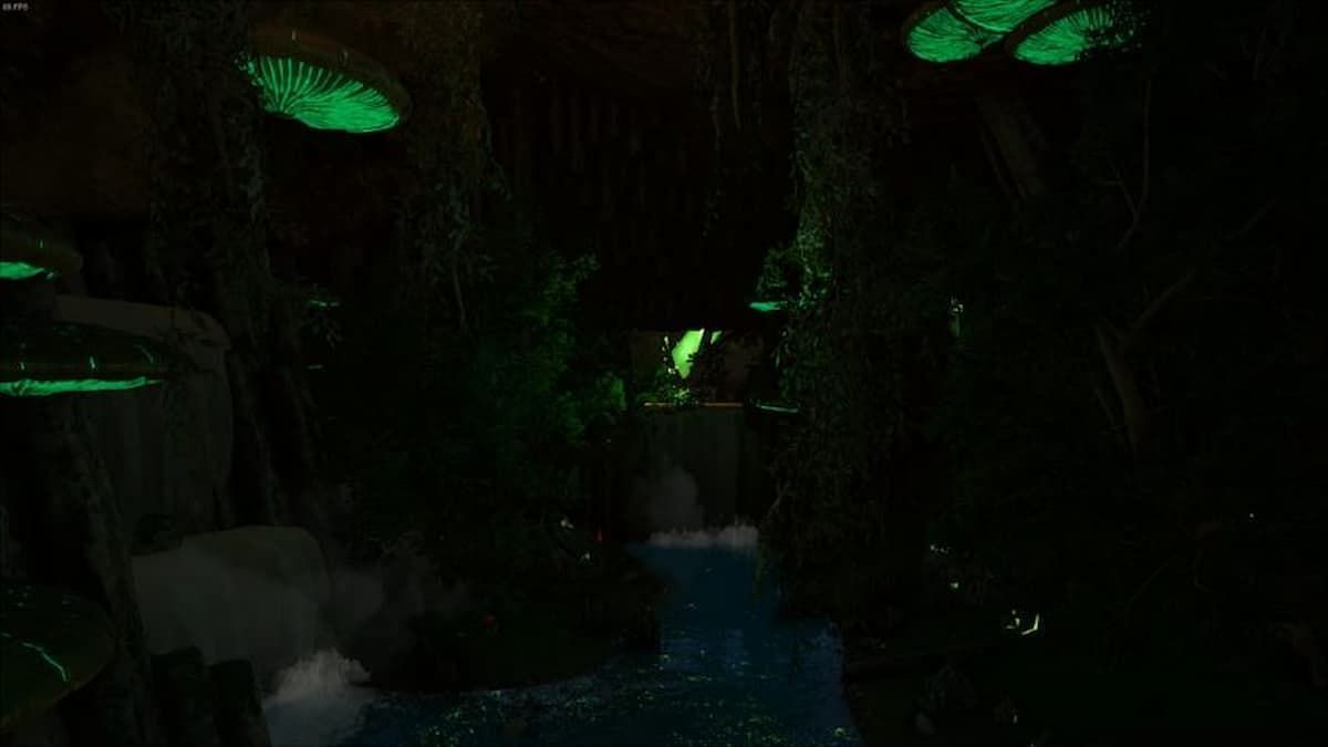 ARK: Survival Evolved players will find the Poison Wyvern trench in this cave (Image via Studio Wildcard)