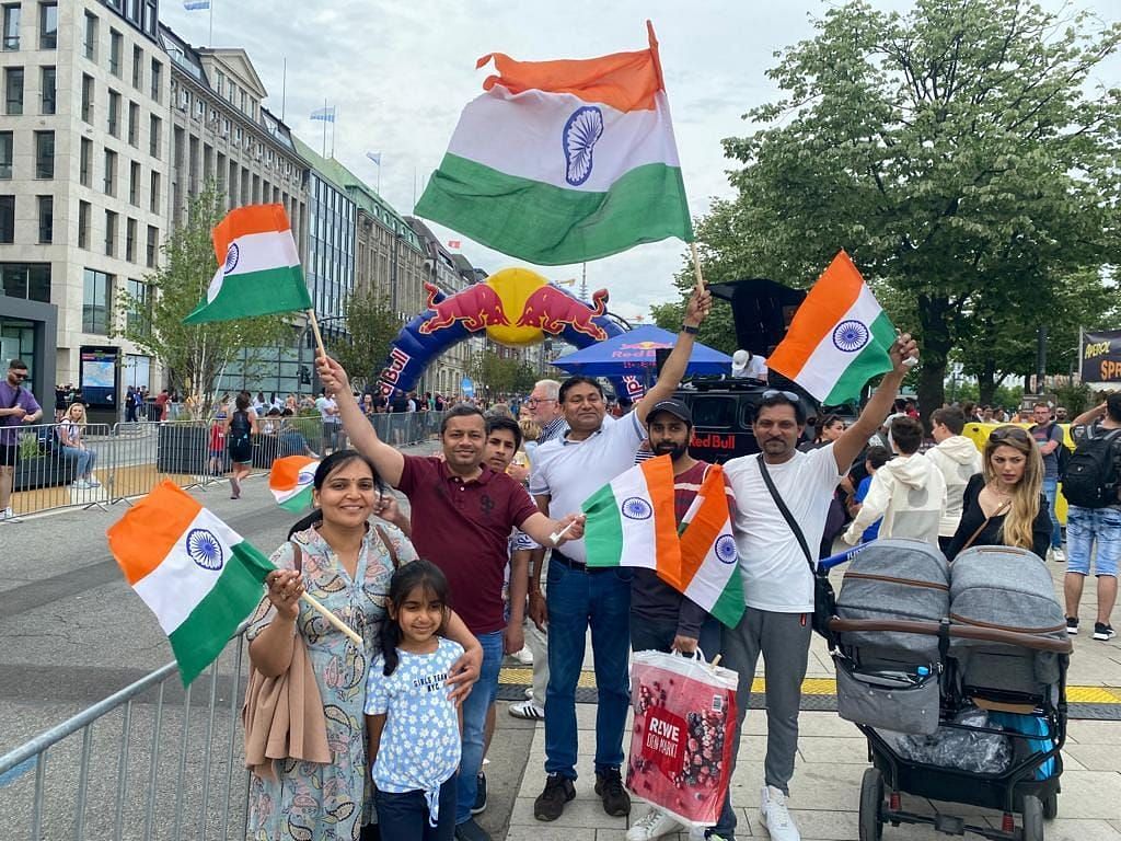 Indians based in Germany supporting Amit Samarth. (Pic credit: Amit Samarth)