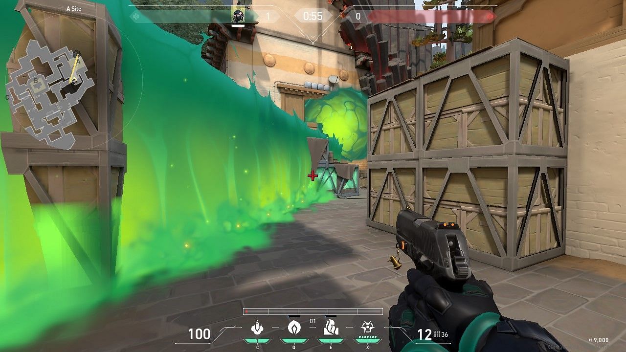 This is how the Poison Cloud and the Toxic Screen placement should look after they&#039;ve been deployed. (Screenshot by Sportskeeda)