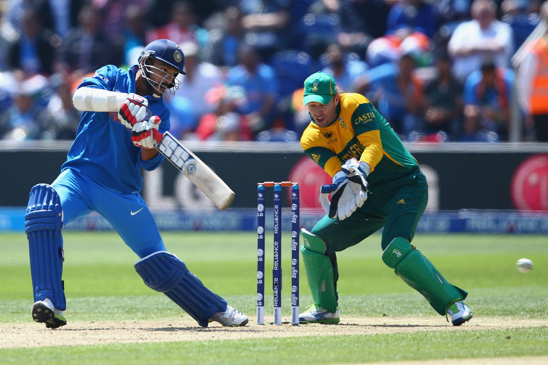 Shikhar Dhawan during his hundred against South Africa. Pic: Getty Images