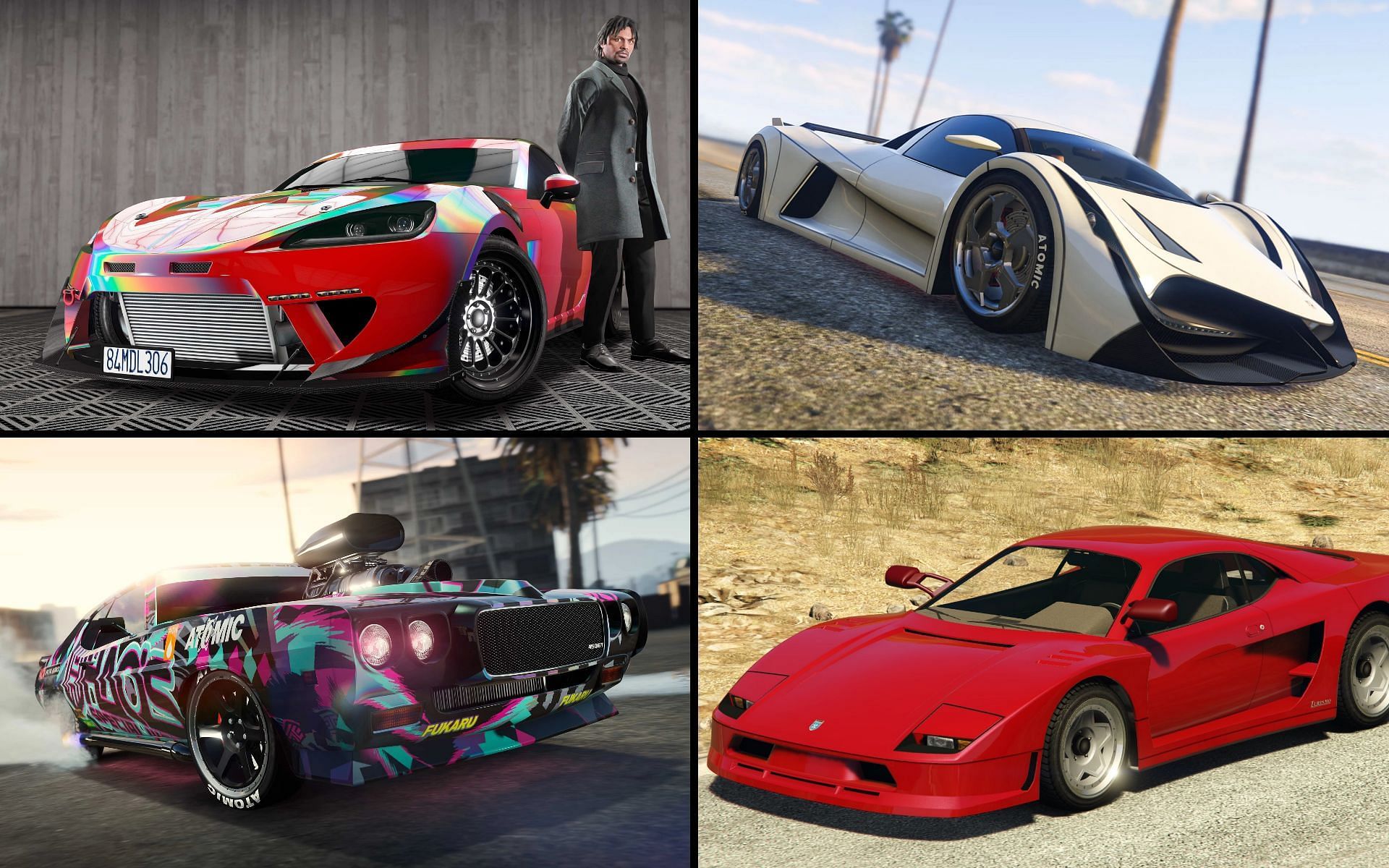 Some of the fastest cars in the game (Image via Rockstar Games)
