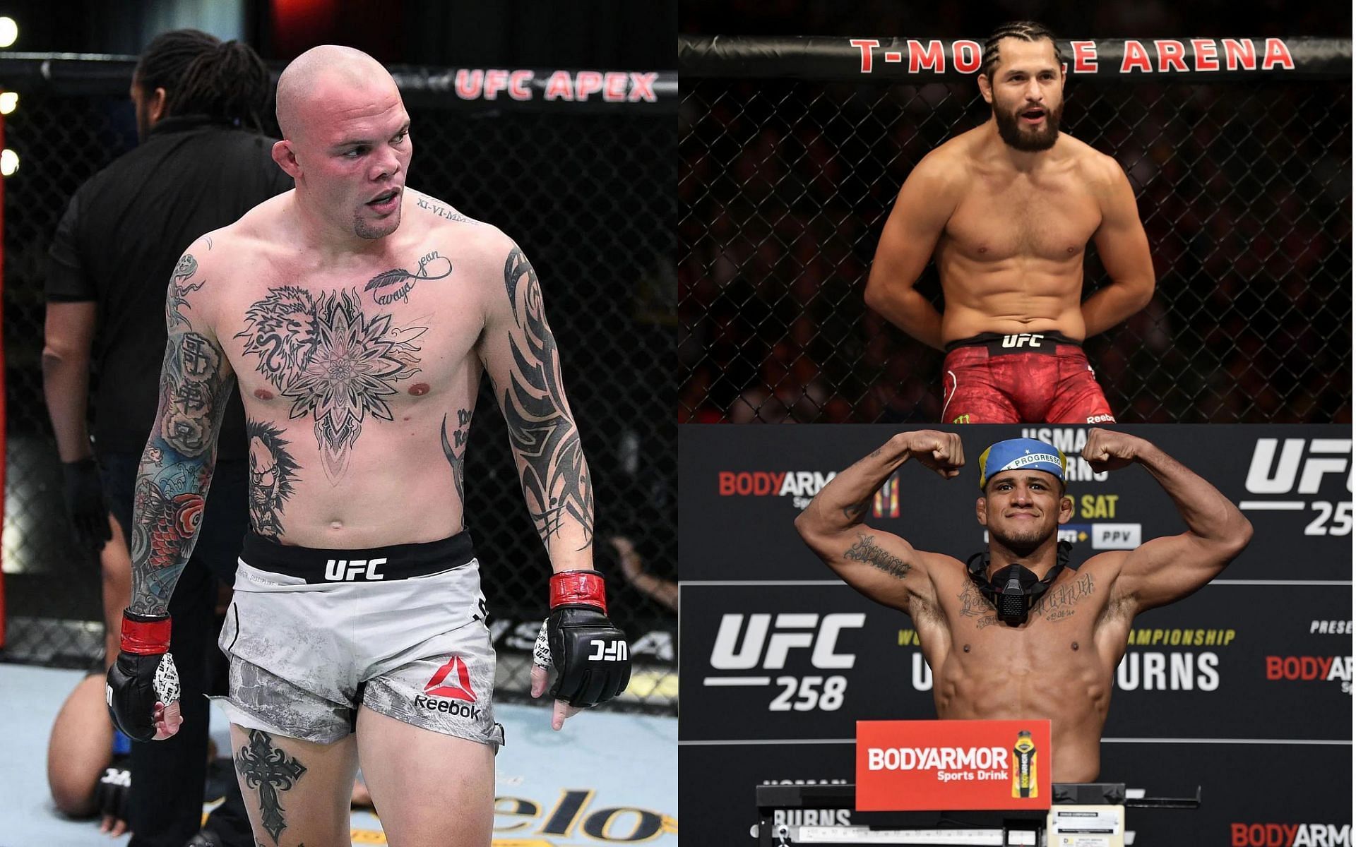 Anthony Smith (left), Jorge Masvidal (top right), and Gilbert Burns (bottom right) [Images courtesy of Getty]