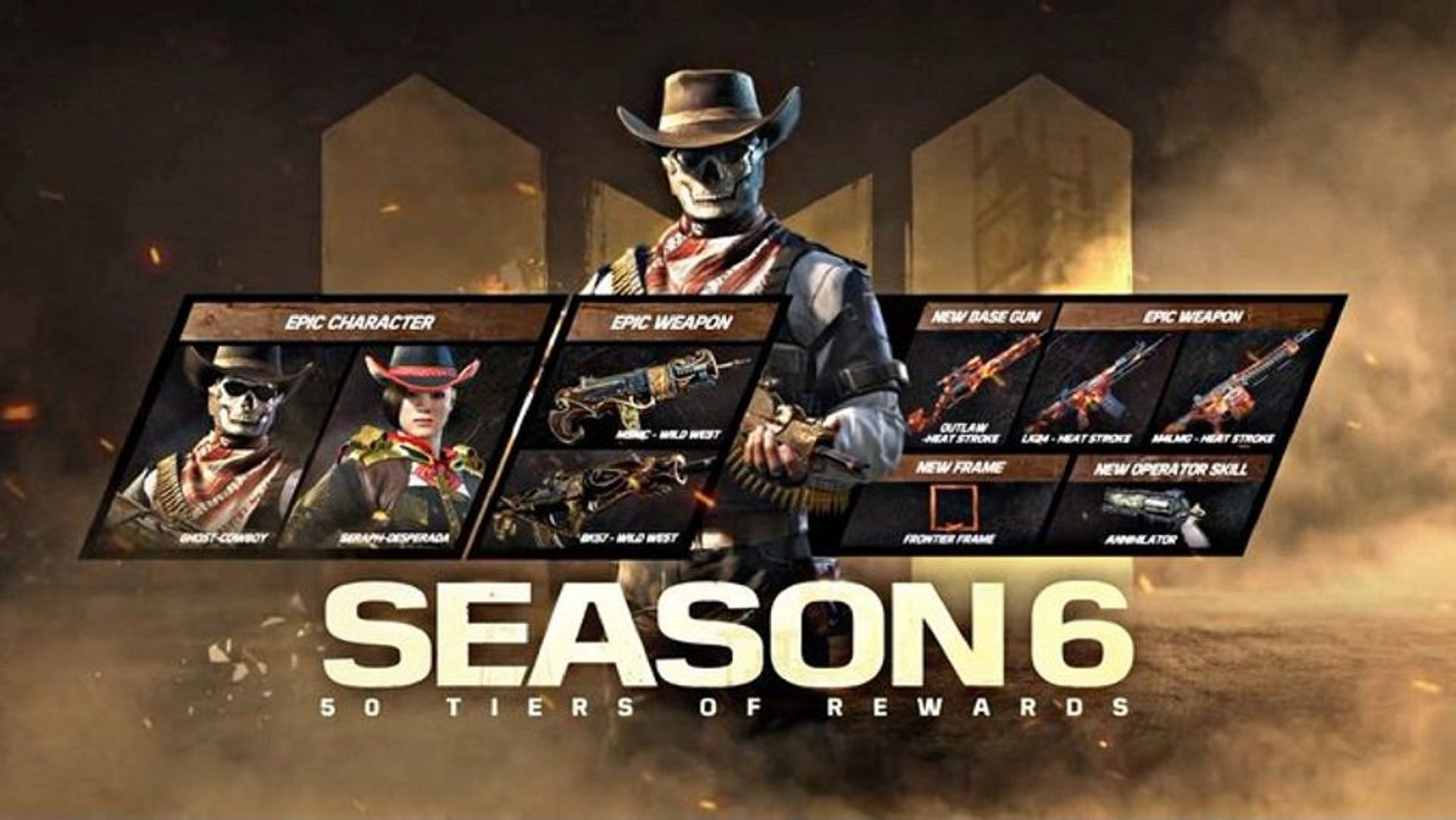 Ghost returns in Season 6 with a western-styled skin (Image via Activision)