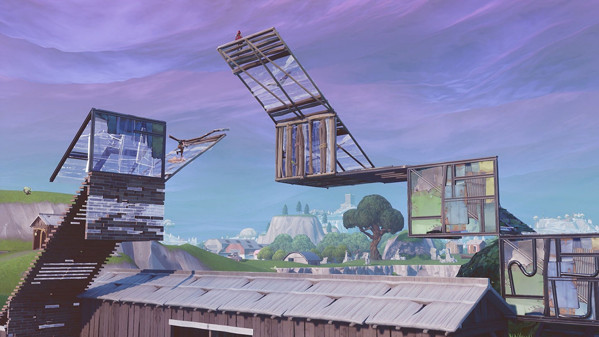 Fortnite building is key to success, so make sure to grab mats early in the game. (Image via Epic Games)